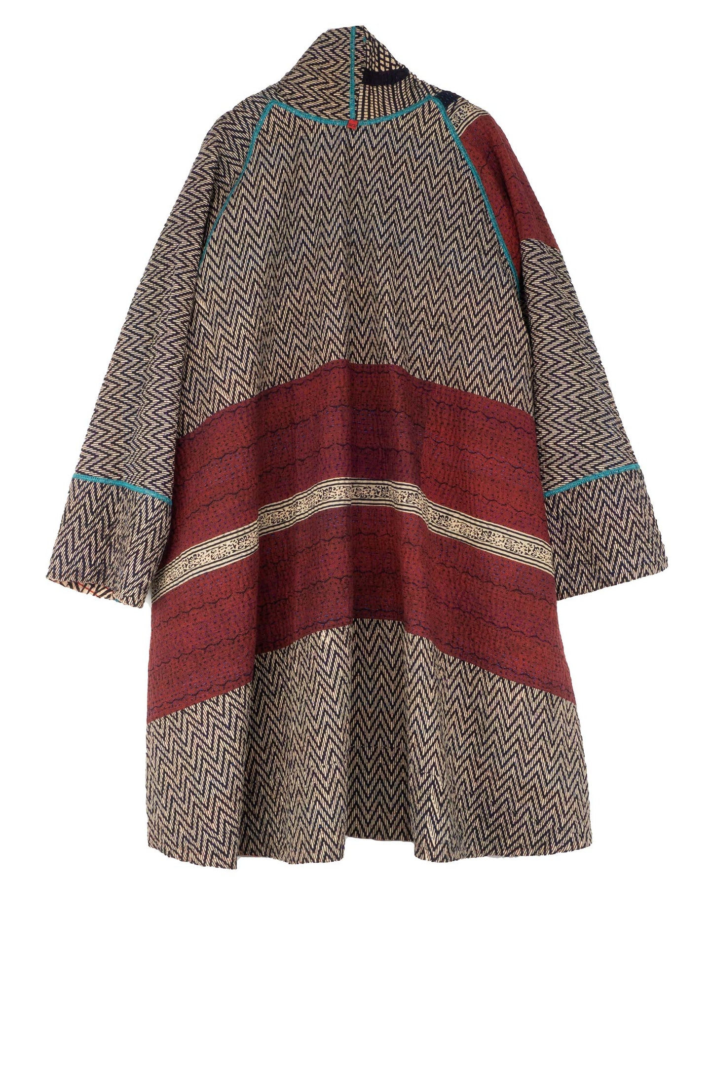 SOHO BAMBOO KANTHA KIMONO LONG JKT - bo4005-blk -