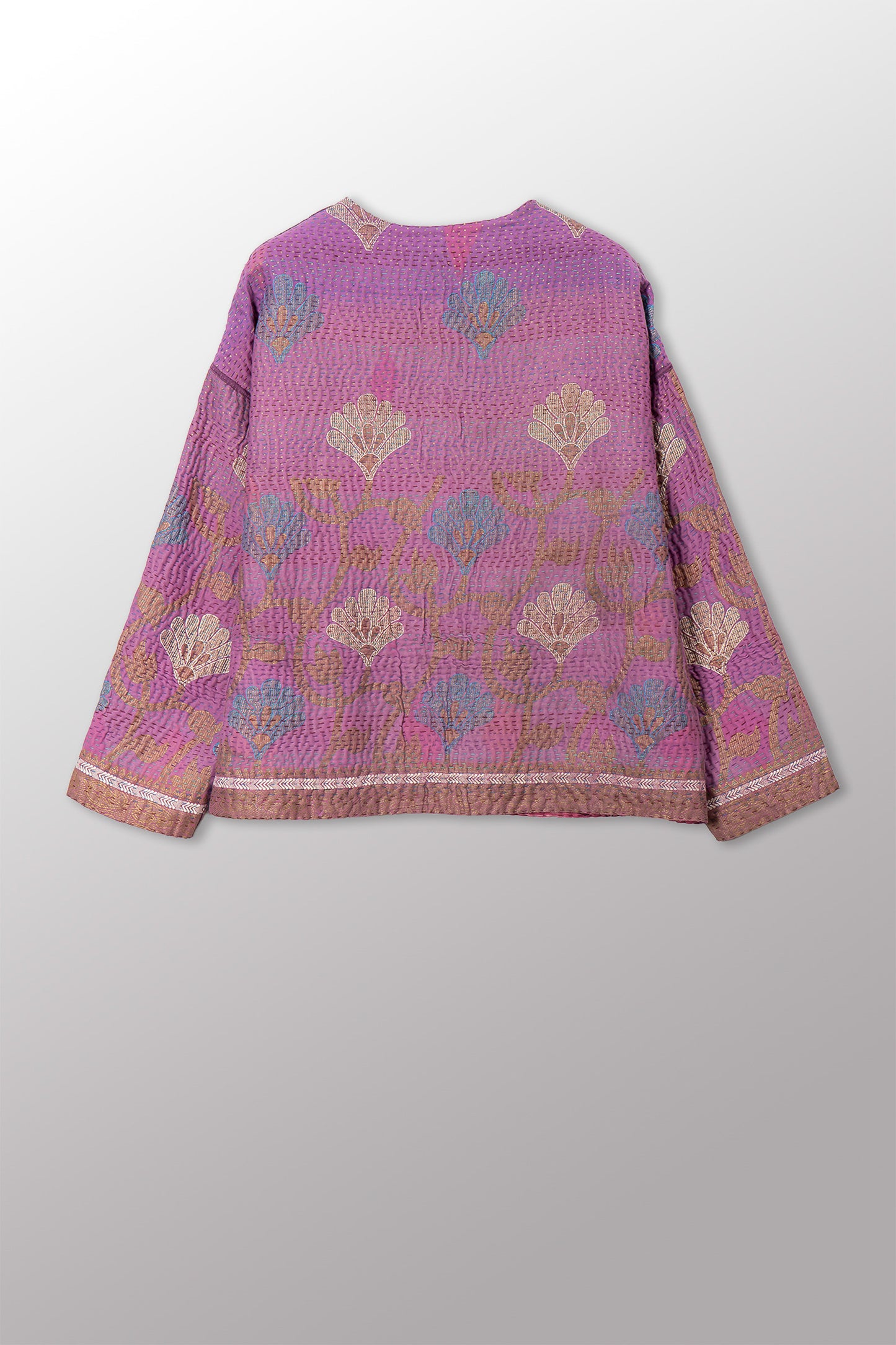 VINTAGE COTTON KANTHA CREW NECK SHORT JKT - cv4053-0070a -
