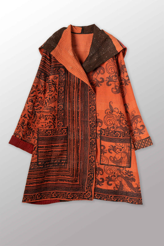 PAISLEY & PATCH KANTHA POCKET MEDIUM COAT - py4316-org -