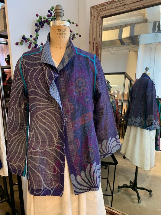 VINTAGE COTTON KANTHA SHORT JKT - cv4007-0335m -