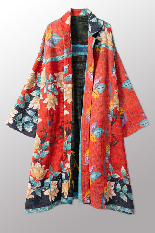 VINTAGE COTTON KANTHA NEW OVERSIZED COAT - cv4342-0006a -