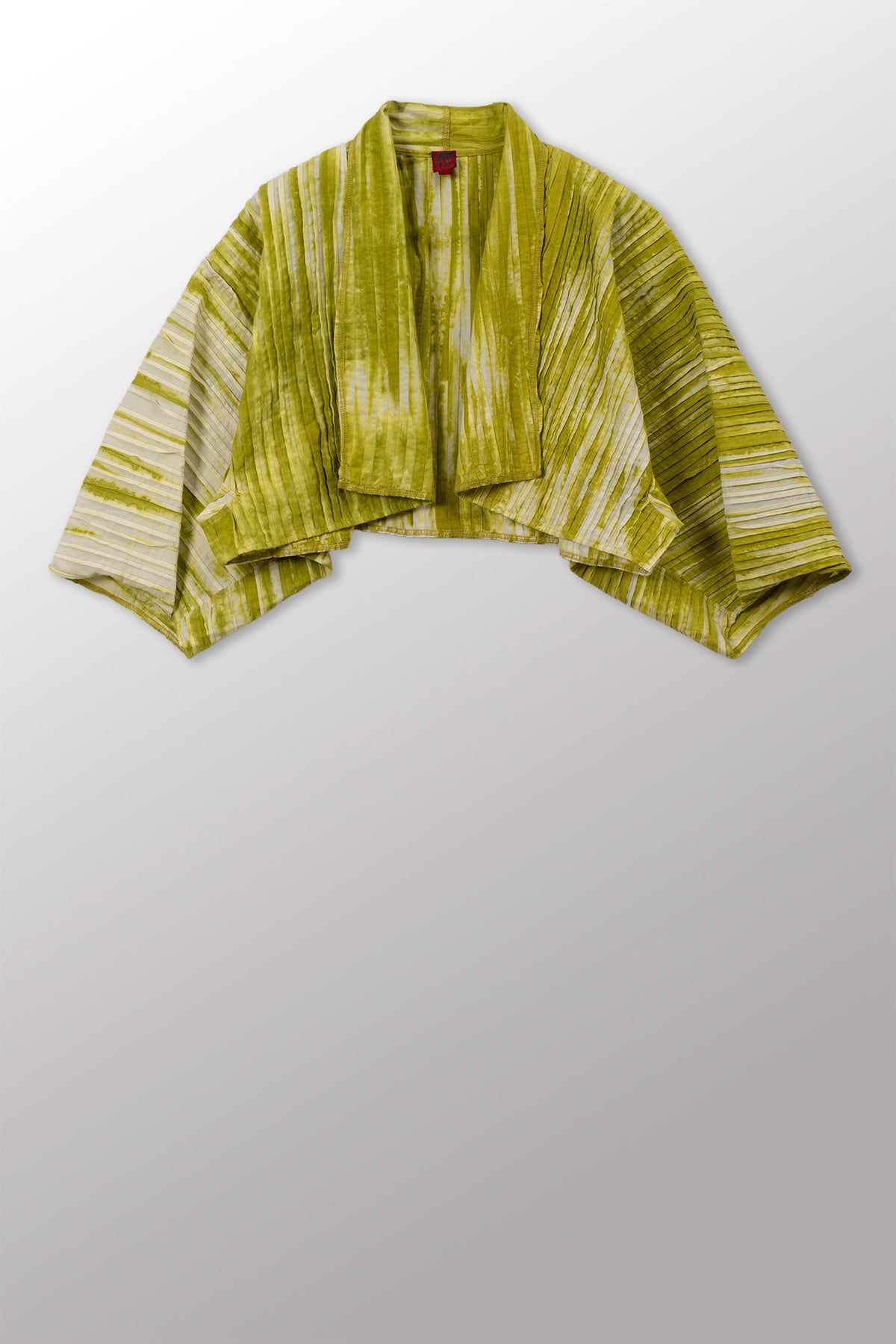 CAMBRIC TIE DYE RIPPLE TUCK PUFF SLV. SHRUG - tr1062-lim -