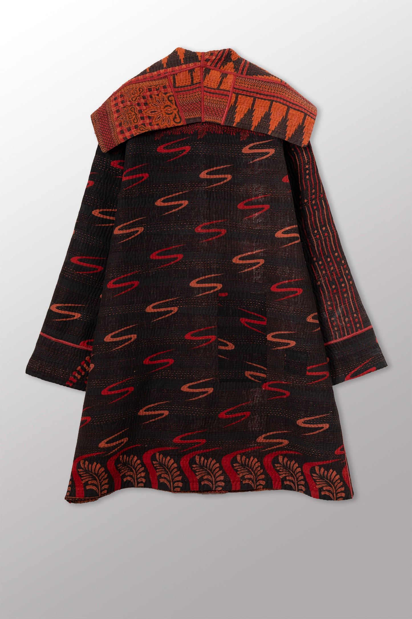 COTTON OVERDYE KANTHA POCKET MEDIUM COAT - ov4316-corg001m -