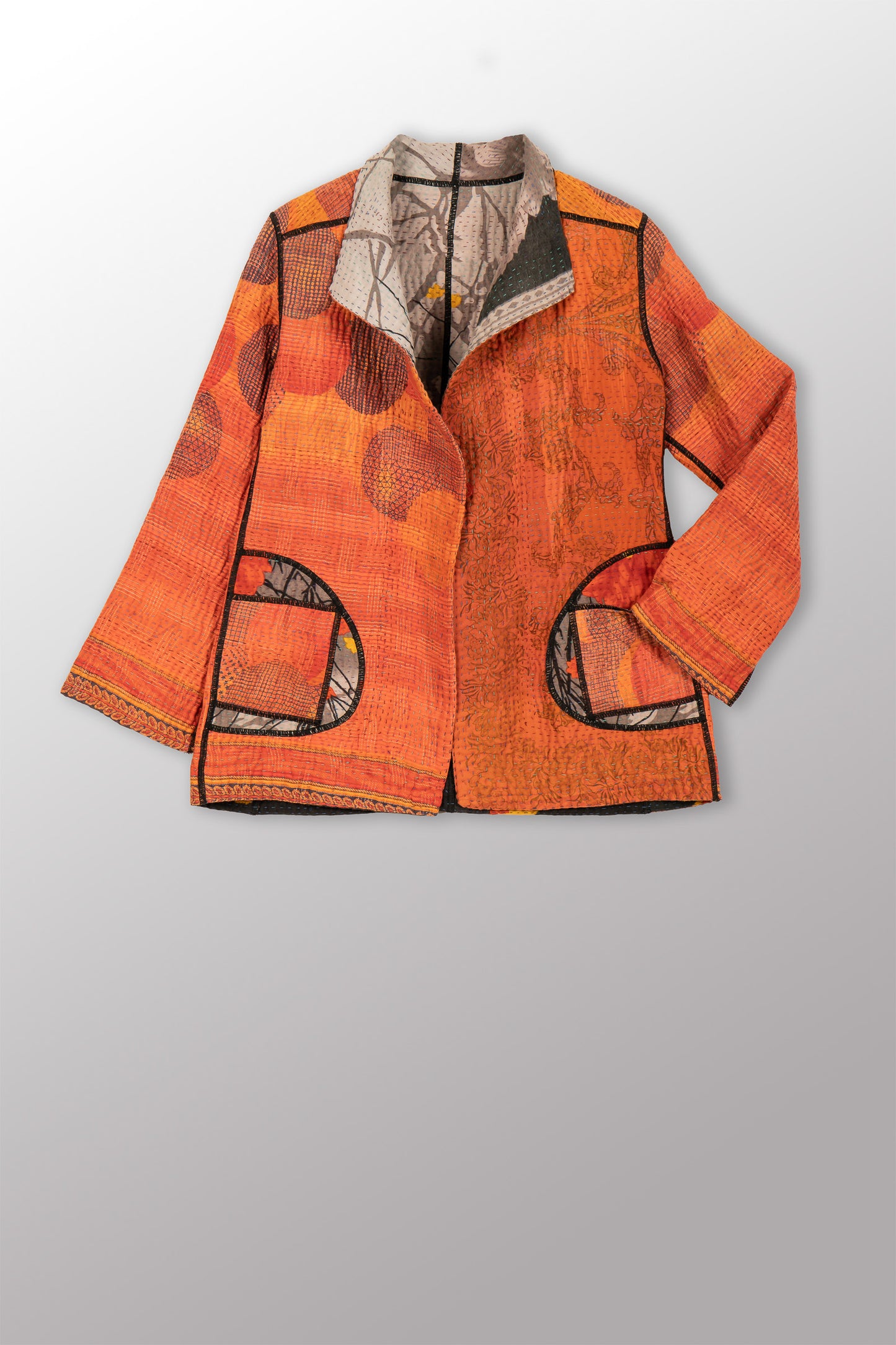 VINTAGE COTTON KANTHA SHORT JKT - cv4007-0338s -