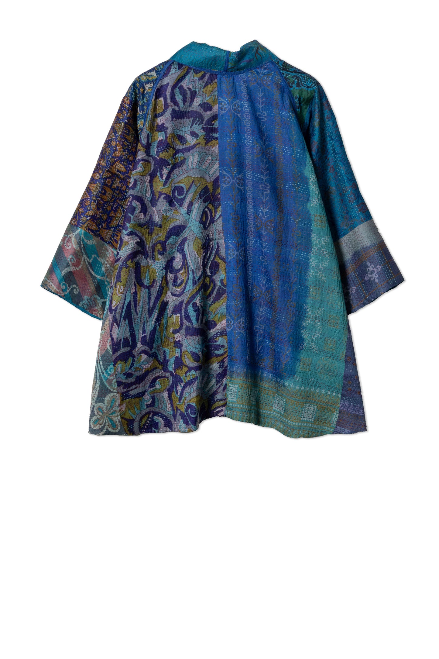 VINTAGE SILK KANTHA KIMONO JKT - sv2004-0036a -