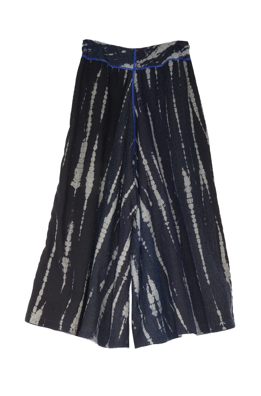 SERPENT PRINT KANTHA WIDE LEG PANTS - sp2623-blk -