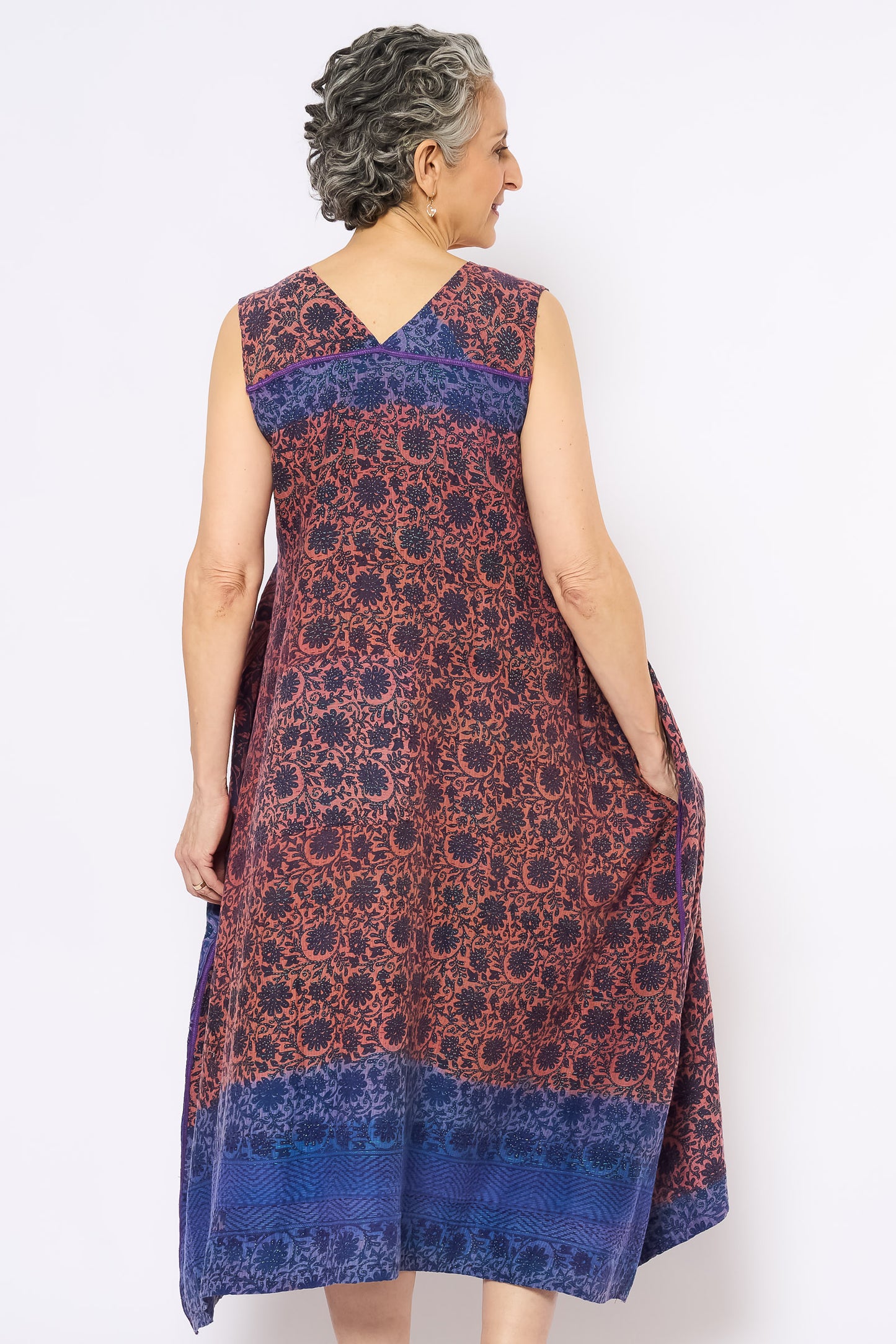 VINTAGE COTTON KANTHA TENT DRESS - cv2413-0034a -