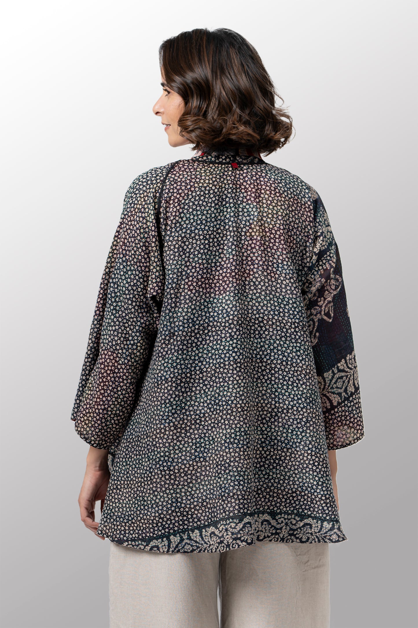 VINTAGE COTTON KANTHA KIMONO JKT - cv2004-0072a -