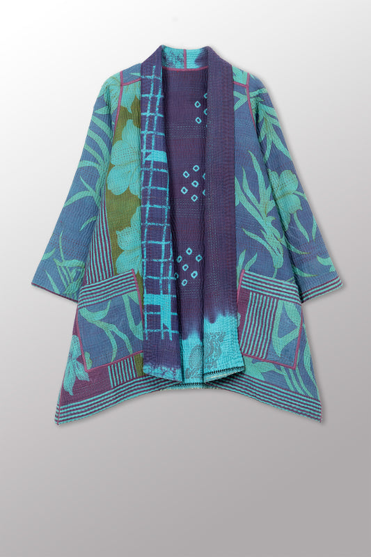 VINTAGE COTTON KANTHA A-LINE JKT - cv4003-0464a -