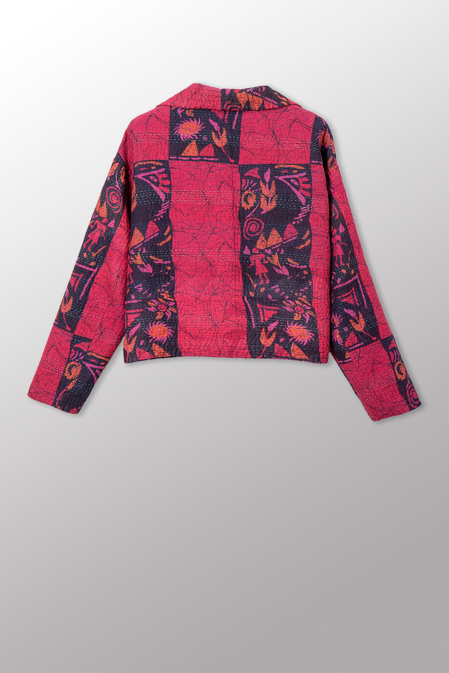 COTTON OVERDYE KANTHA LAPELED SHORT JKT - ov4081-cfus001s -