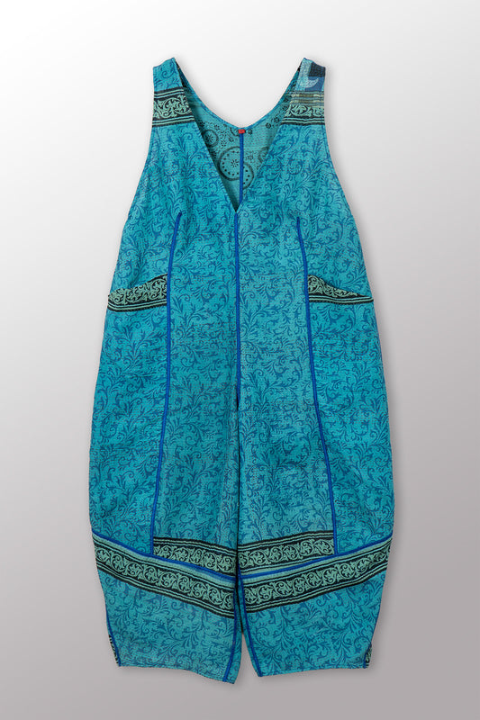 VINTAGE COTTON & NEW VOILE KANTHA V-NECK JUMPER - cn2622-0002s -