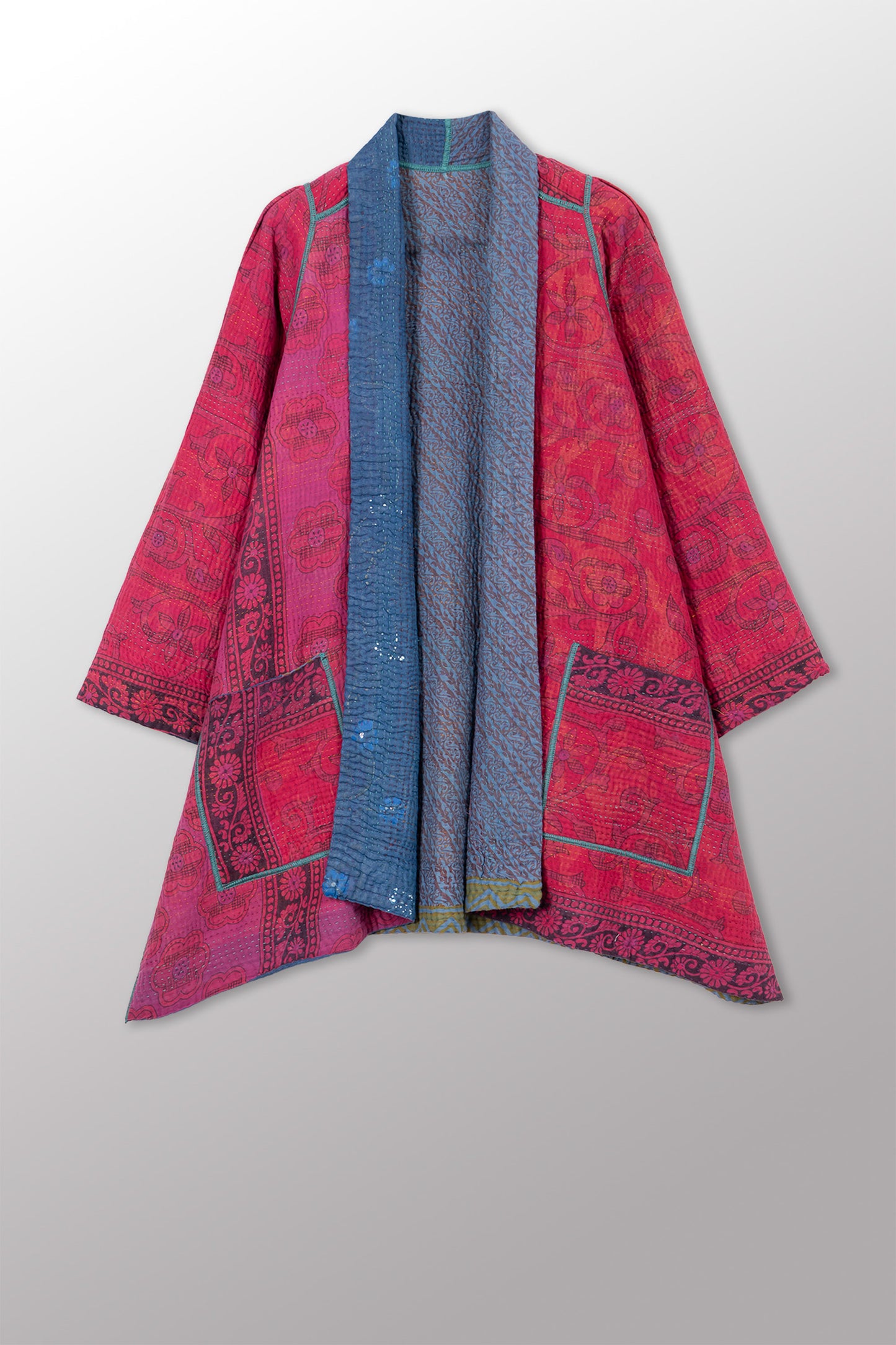 COTTON OVERDYE KANTHA A-LINE JKT - ov4003-cfus040a -