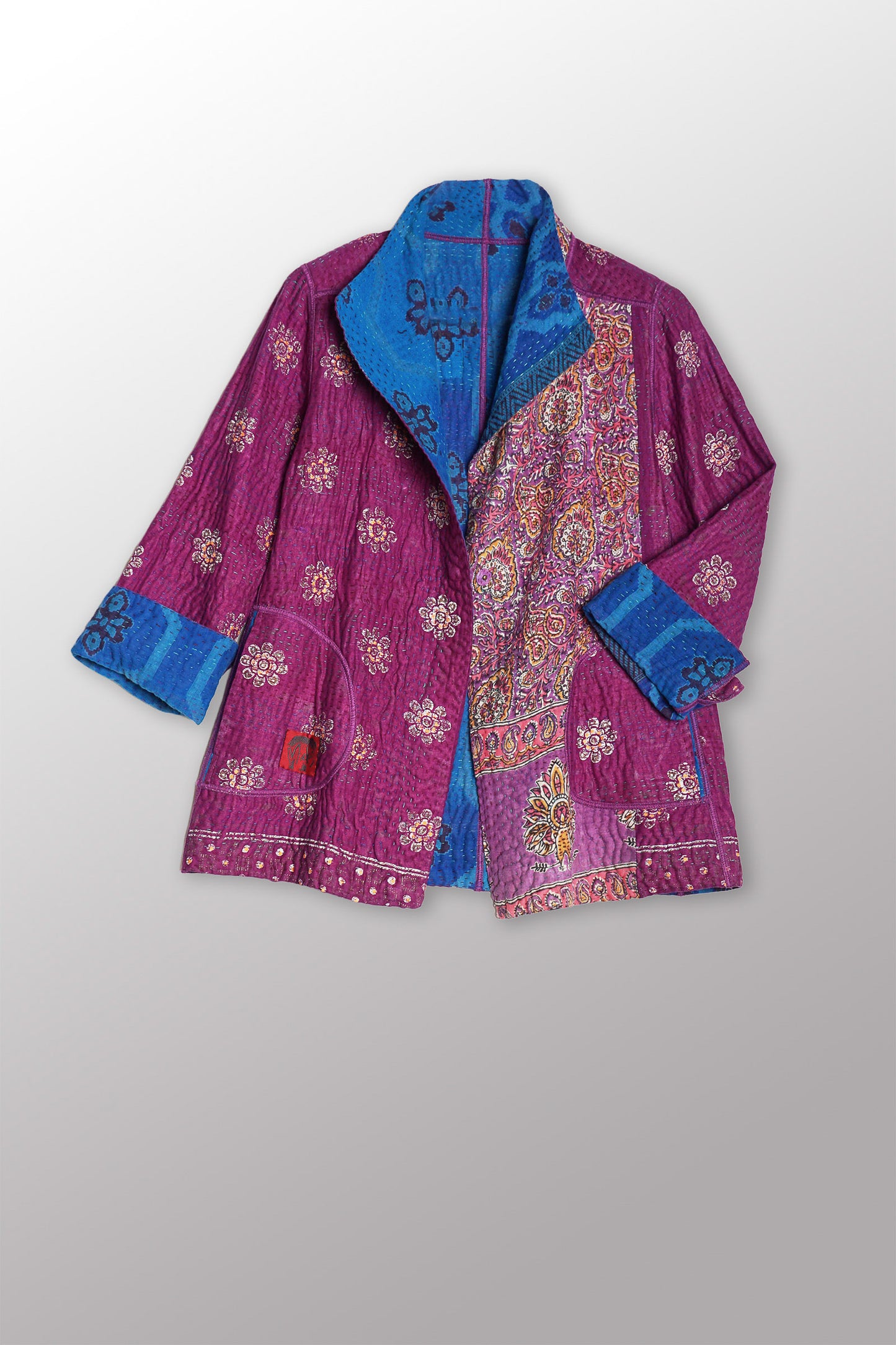 VINTAGE COTTON KANTHA SHORT JKT - cv4007-0334s -
