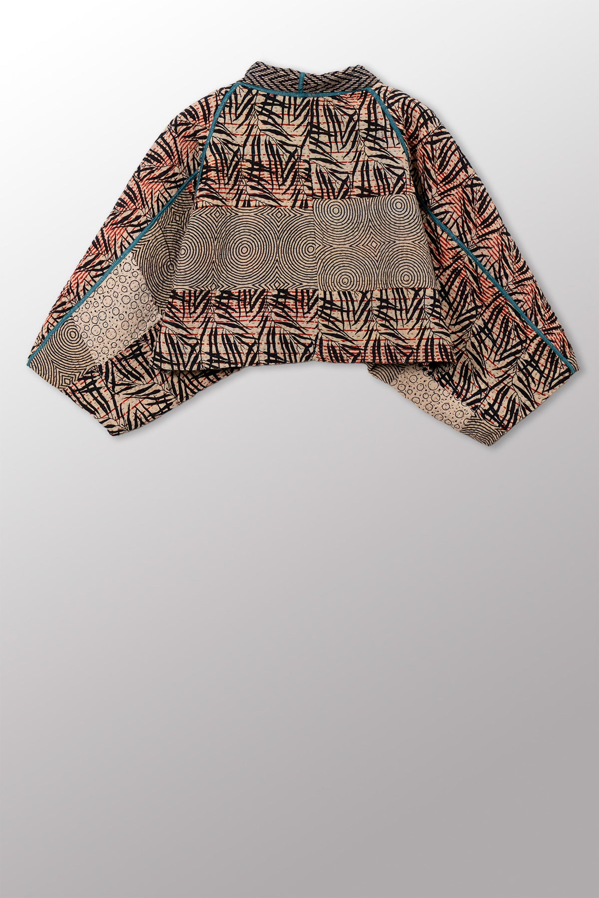 SOHO BAMBOO KANTHA PUFF SLV. SHRUG - bo4062-cblk009a -
