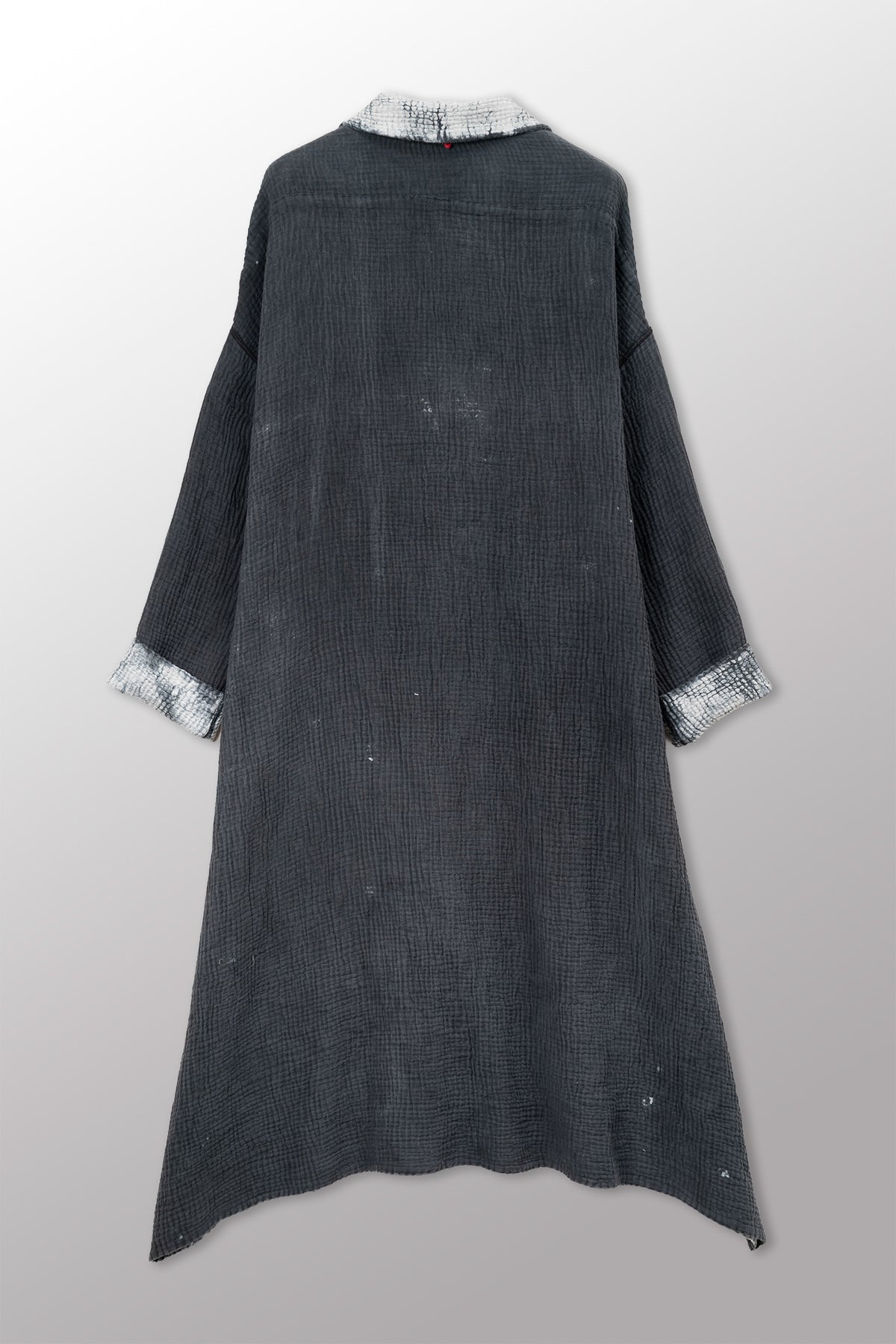 MUD DYE RIPPLE KANTHA NEW OVERSIZED COAT - yp4342-gry -