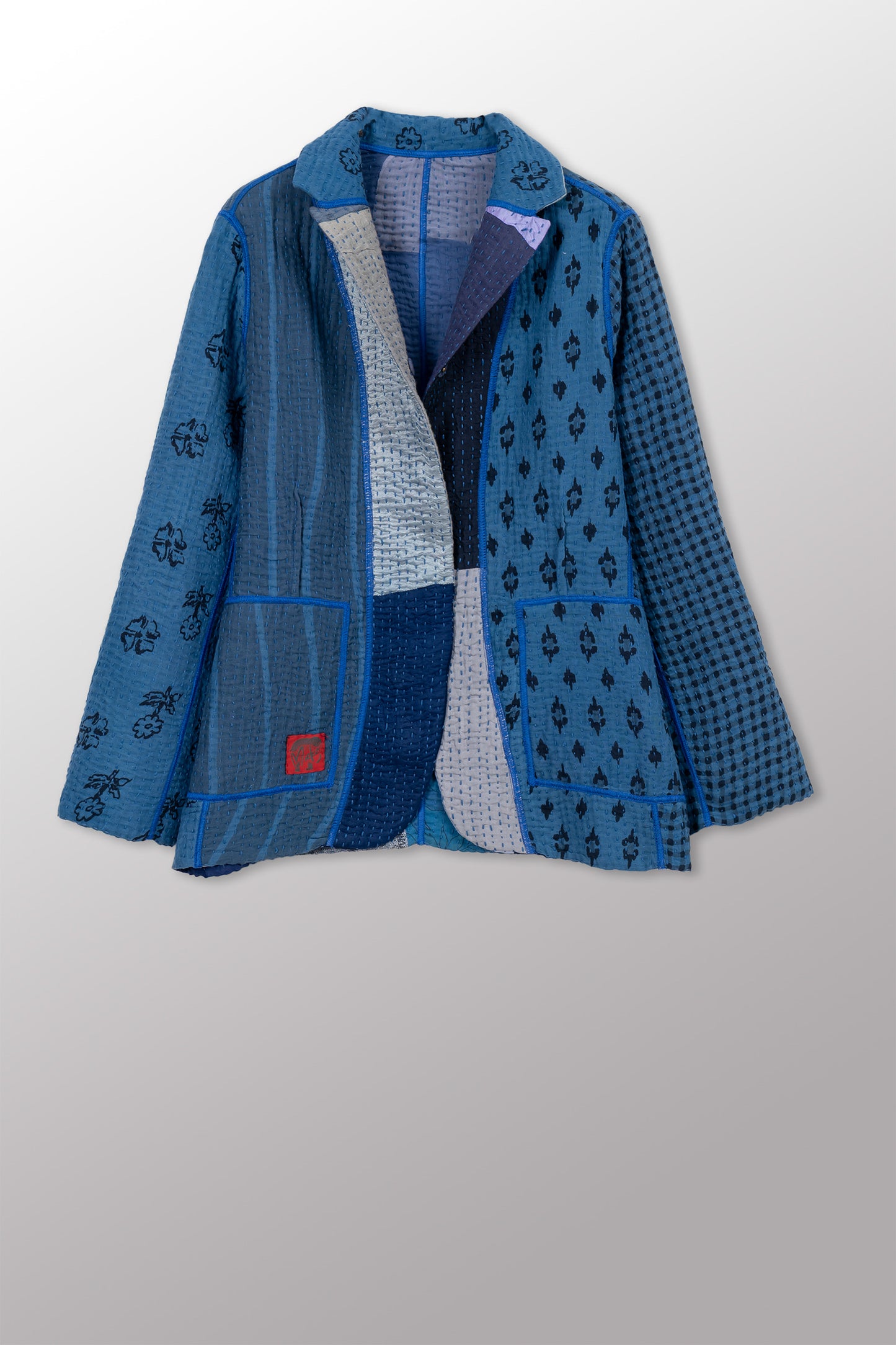 BBK PATCH KANTHA BASIC JACKET - bl-bbp4052-nvy -