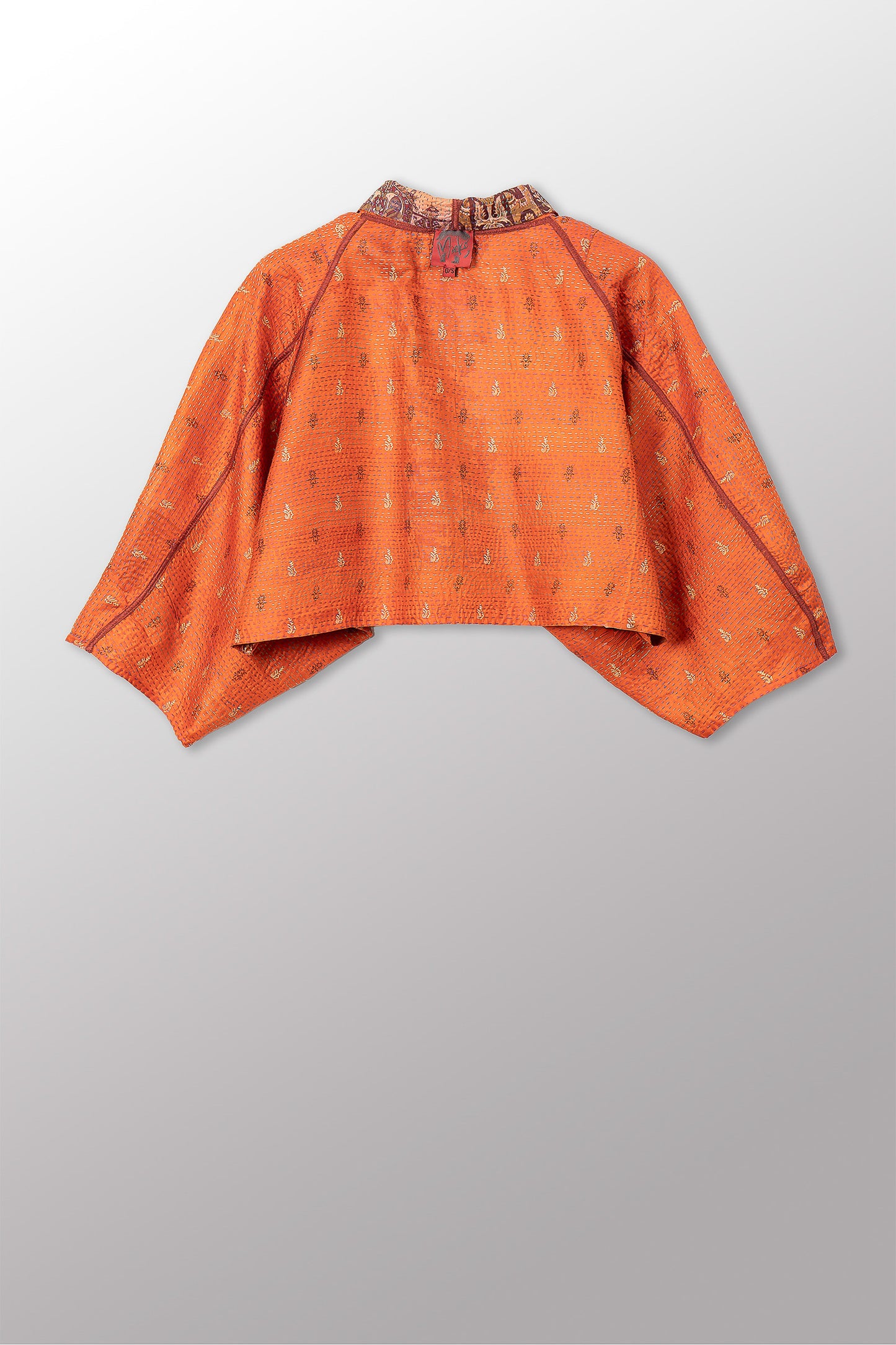 VINTAGE SILK KANTHA PUFF SLV. SHRUG - sv2062-0024a -