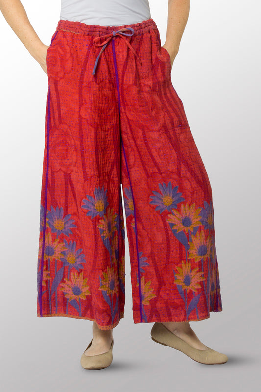 VINTAGE COTTON BBK KANTHA DRAW STRING PANTS - bb2647-0001s -