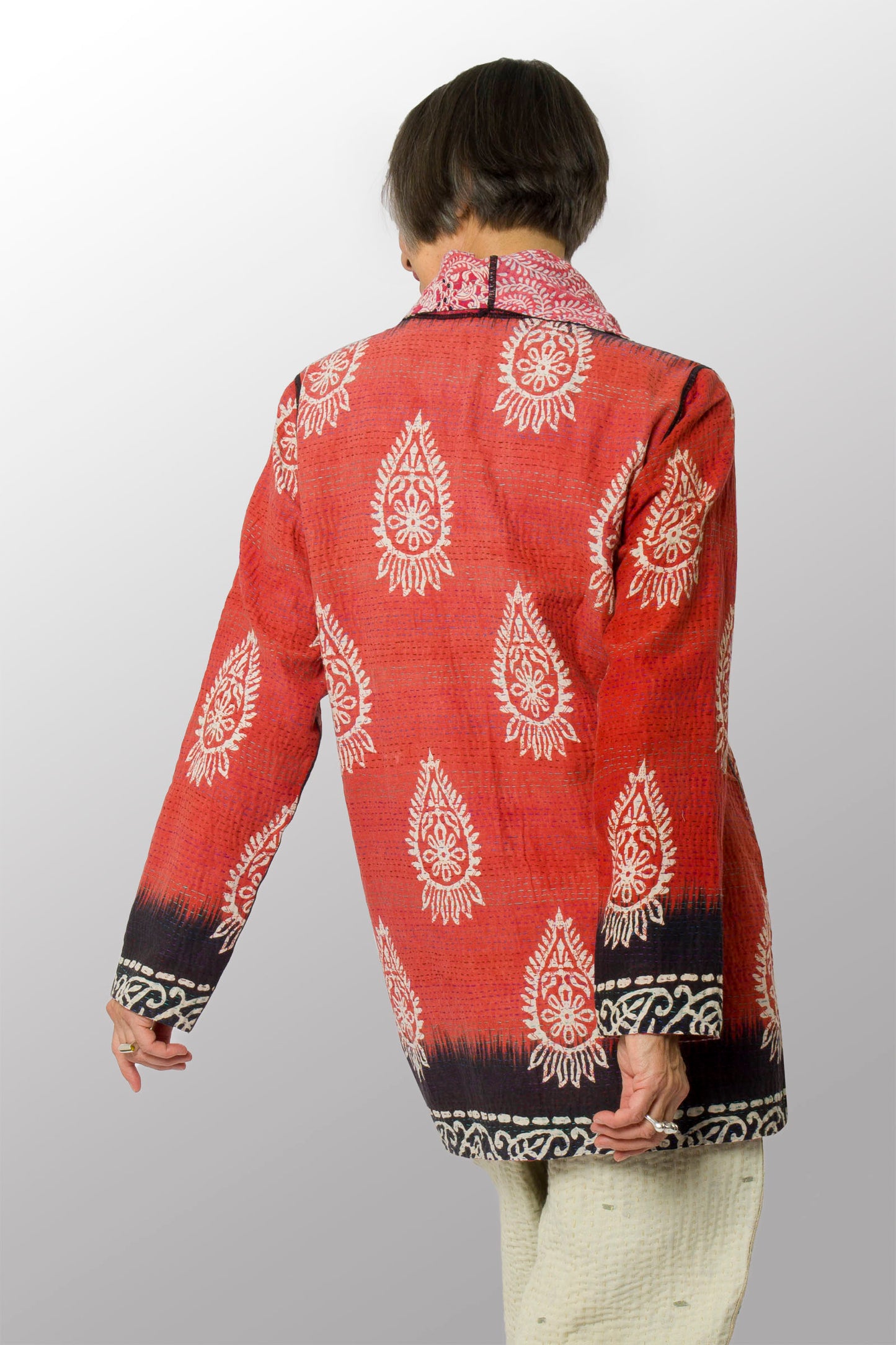 VINTAGE COTTON KANTHA POCKET JKT - cv2002-0066a -