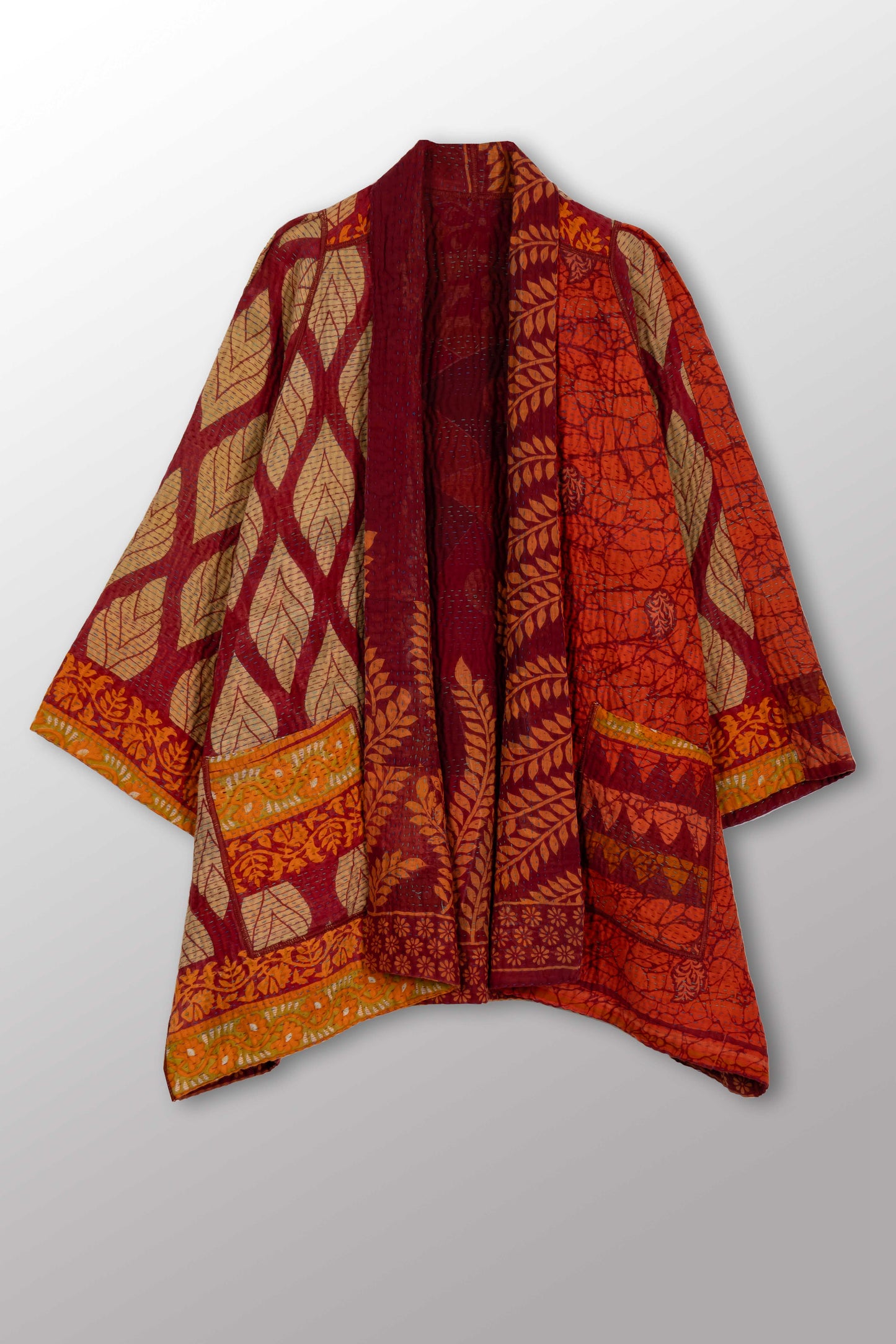 VINTAGE COTTON KANTHA A-LINE JKT - cv4003-0452a -