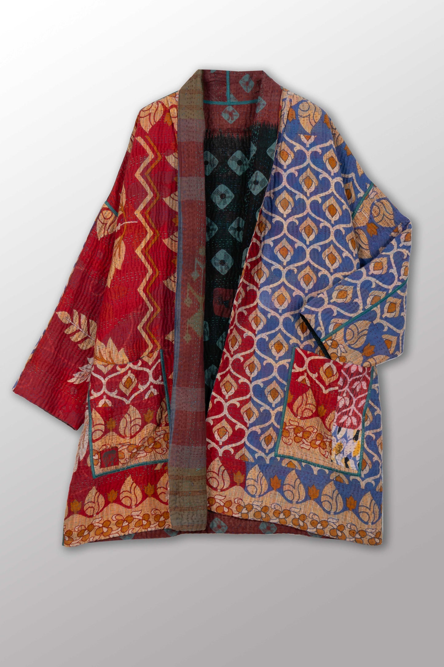 VINTAGE COTTON KANTHA HAORI JKT - cv4068-0016a -