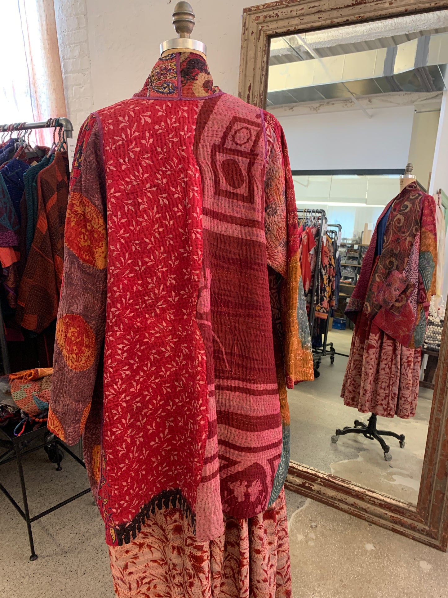 JACQUARD SILK KANTHA A-LINE JKT - js4003-mar -