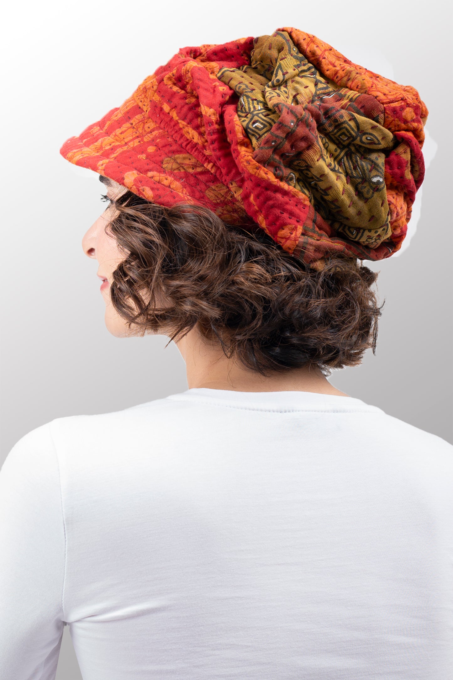 VINTAGE COTTON BBK KANTHA HALF BRIM HAT - bb4881-0003a -