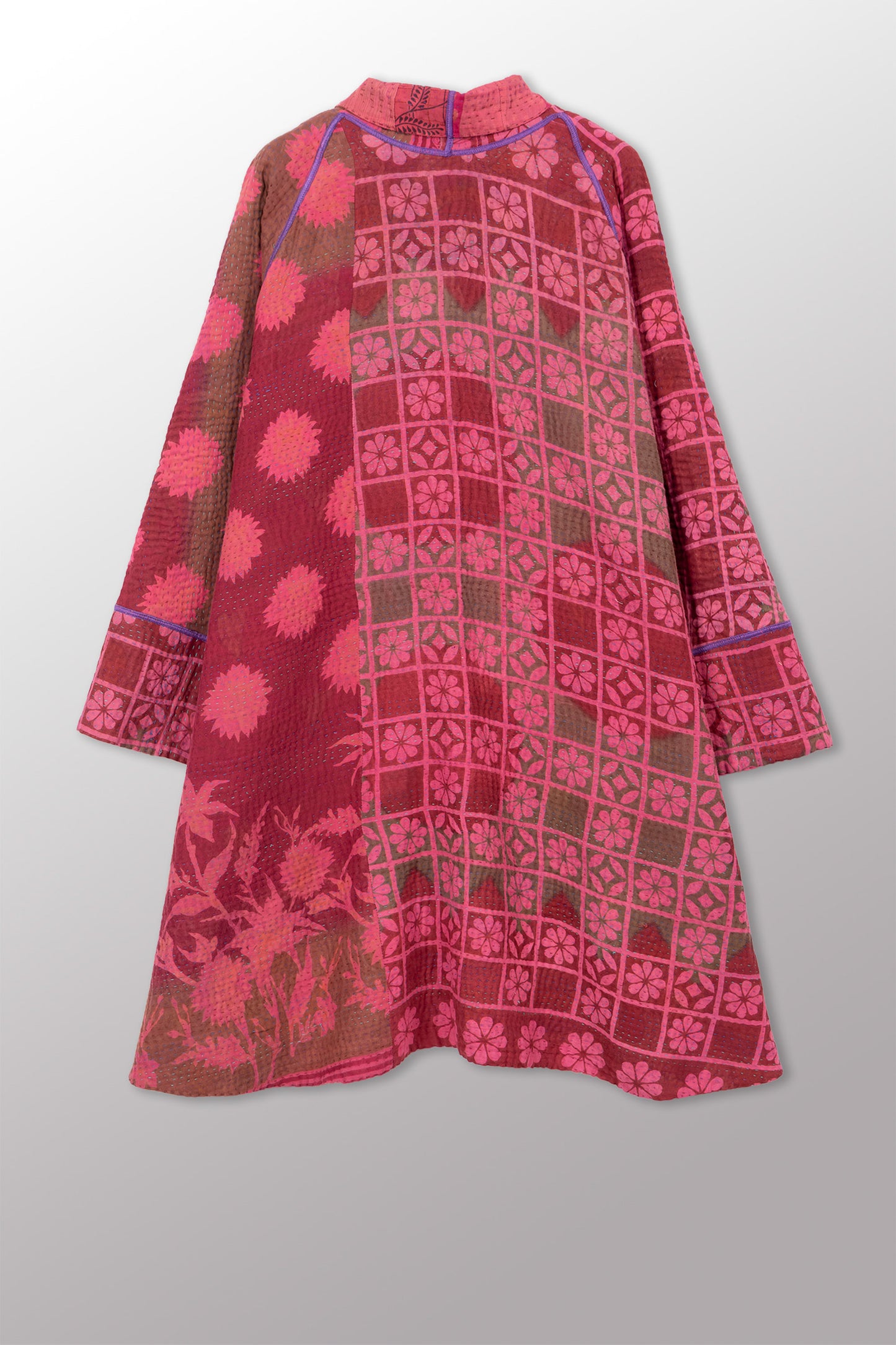 COTTON OVERDYE KANTHA KIMONO LONG JKT - ov4005-cpik001a -