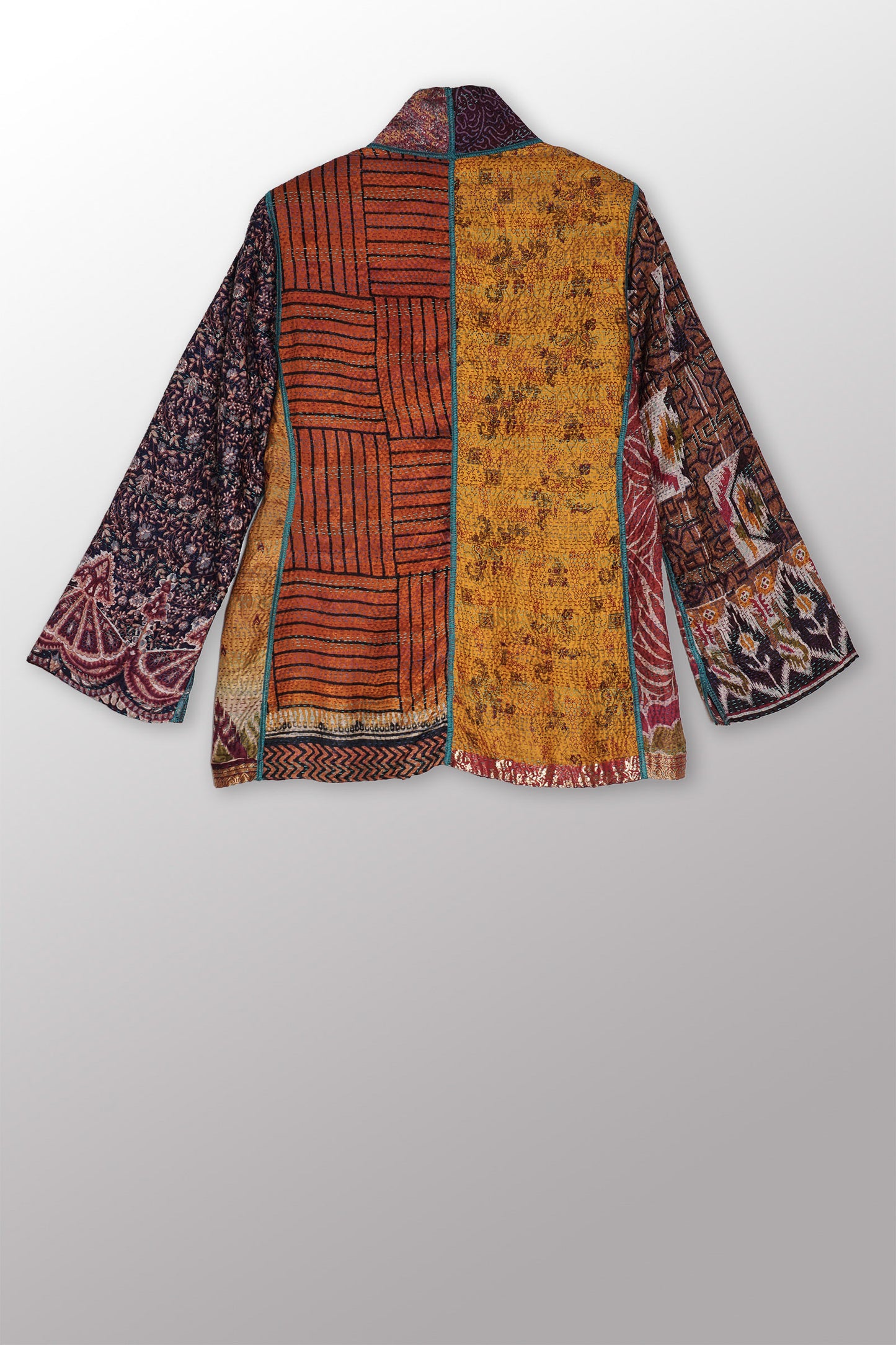 VINTAGE SILK KANTHA SHORT JKT - sv2007-0064m -