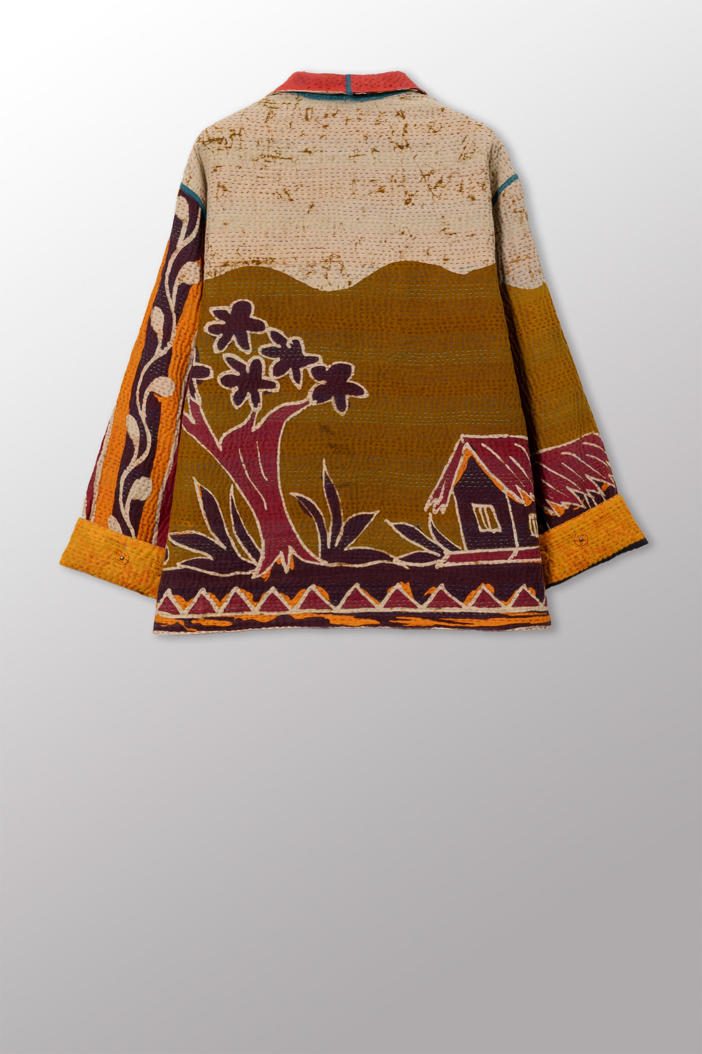 VINTAGE COTTON KANTHA MEN'S BLOUSON - cv4040-0032m -