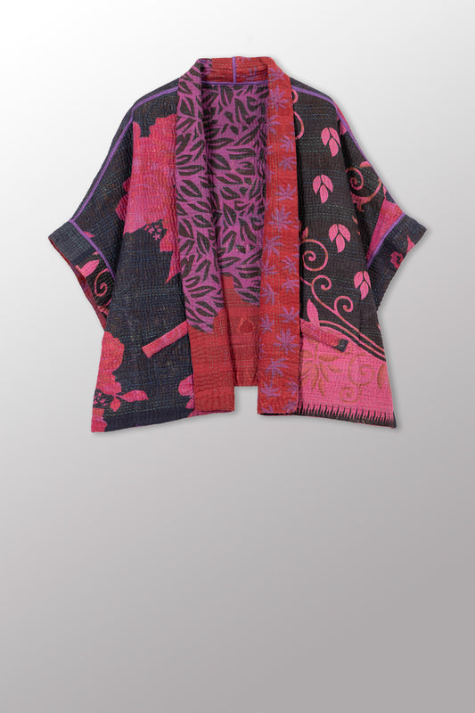 COTTON OVERDYE KANTHA MINI PONCHO - ov4060-cfus006a -