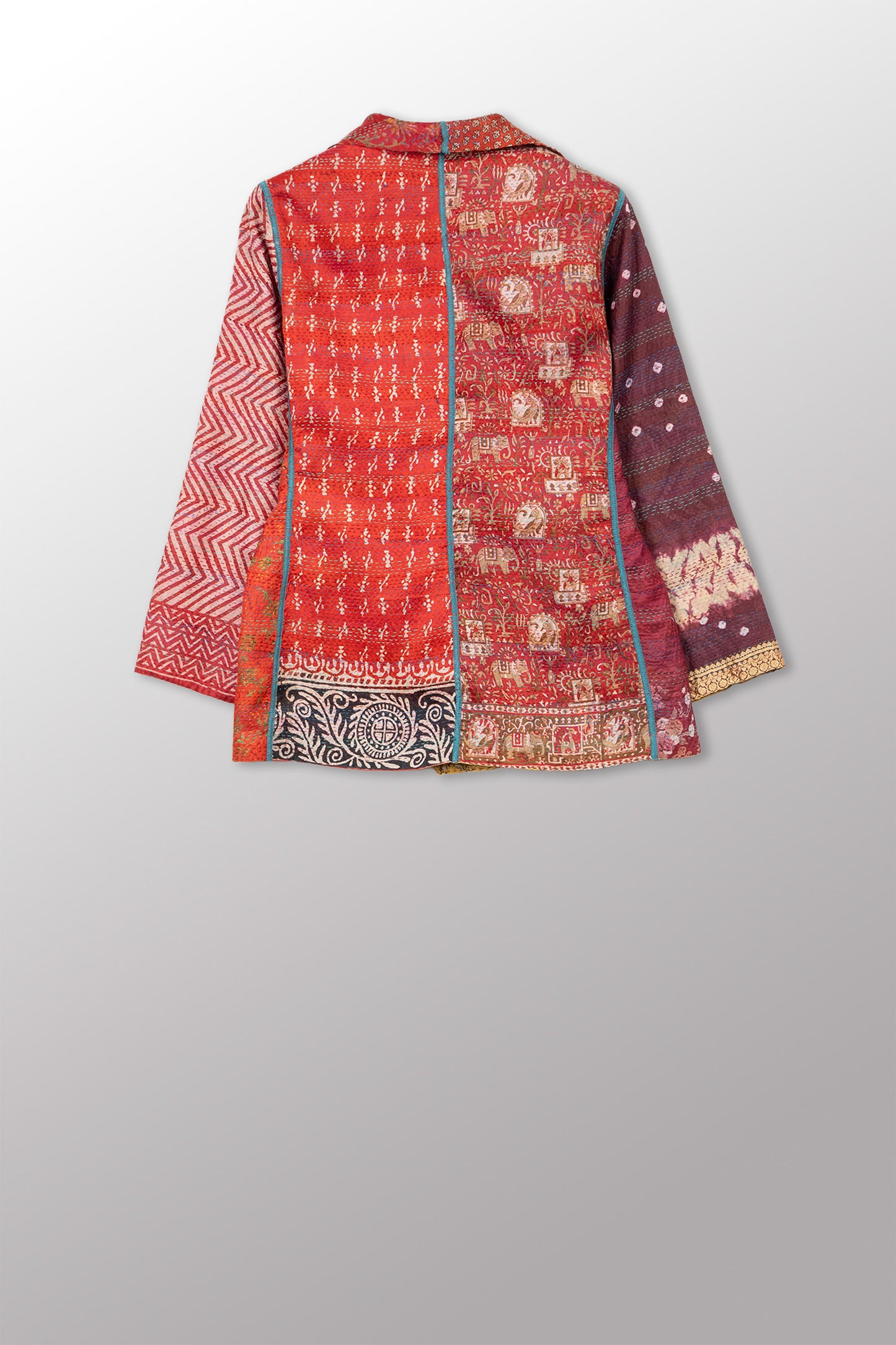 VINTAGE SILK KANTHA SHORT JKT - sv2007-0075s -