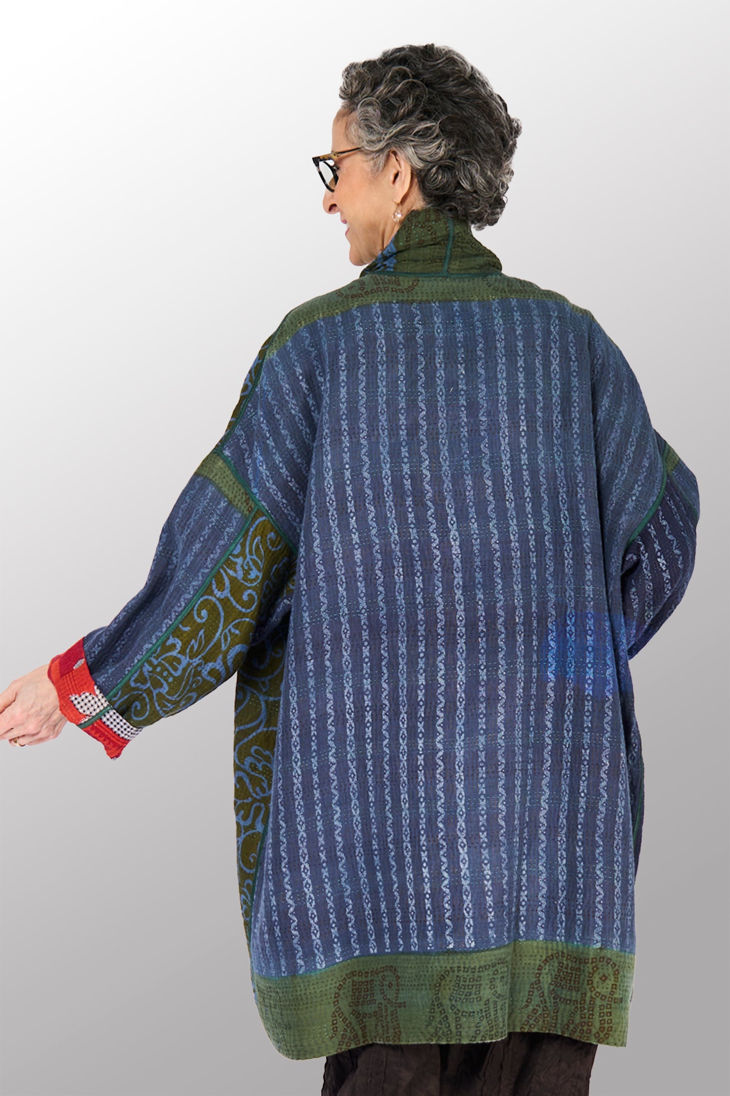 VINTAGE COTTON KANTHA HAORI JKT - cv4068-0015a -