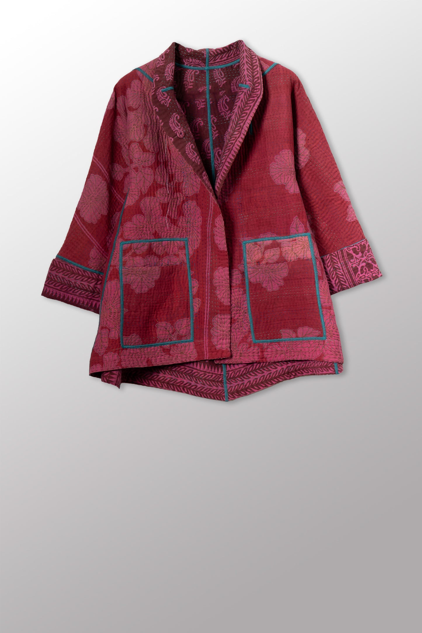 COTTON OVERDYE KANTHA FLARE SHORT JKT - ov4011-cpik001m -