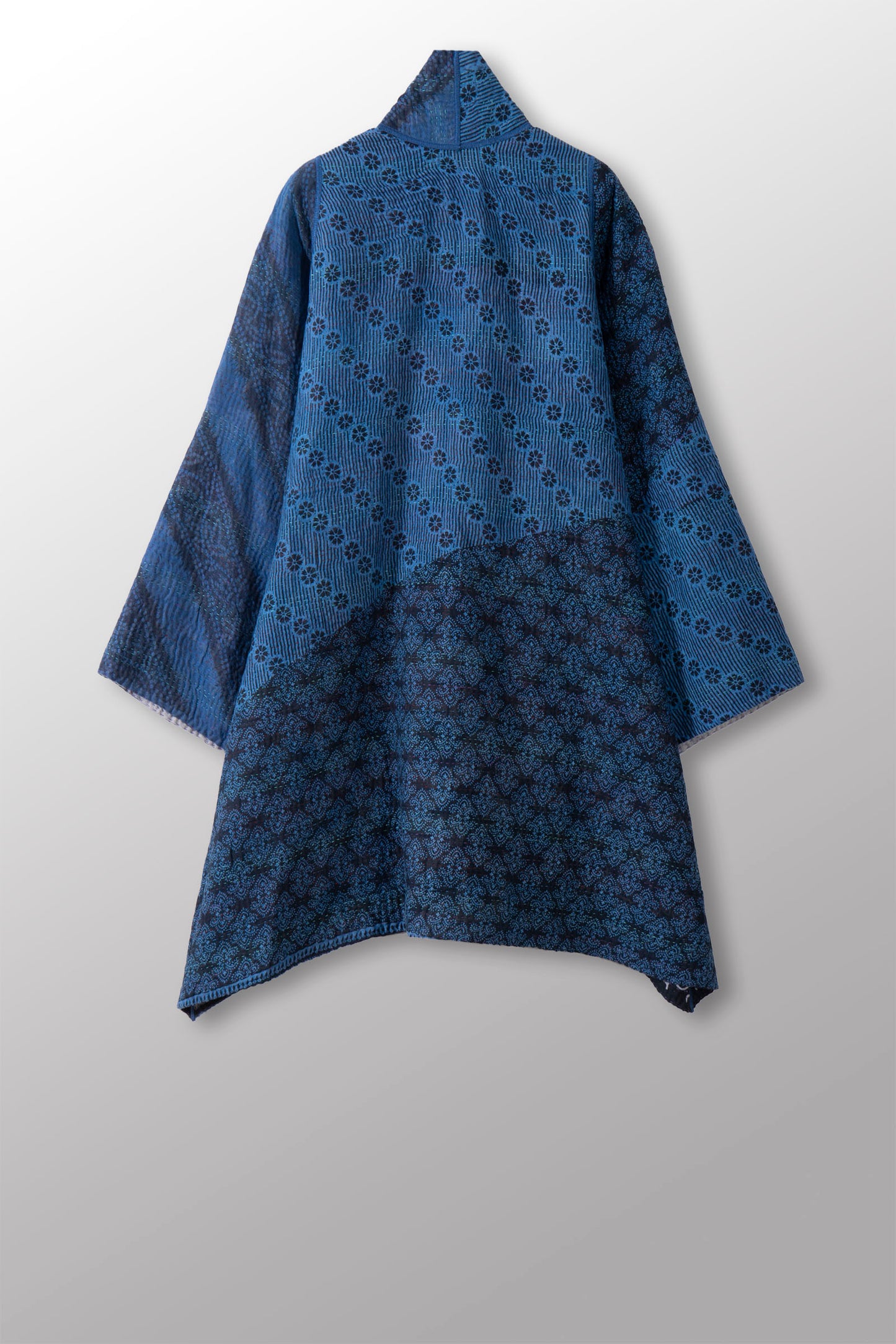 COTTON OVERDYE KANTHA A-LINE JKT - ov4003-cblu033a -