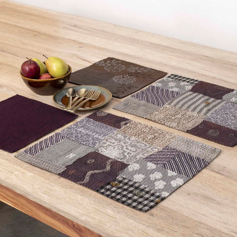 Ombre Patch Handmade Placemats -Chocolate (Set of 2)