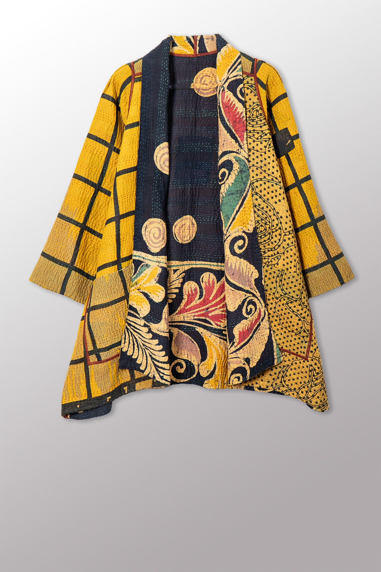 VINTAGE COTTON KANTHA A-LINE JKT - cv4003-0455a -