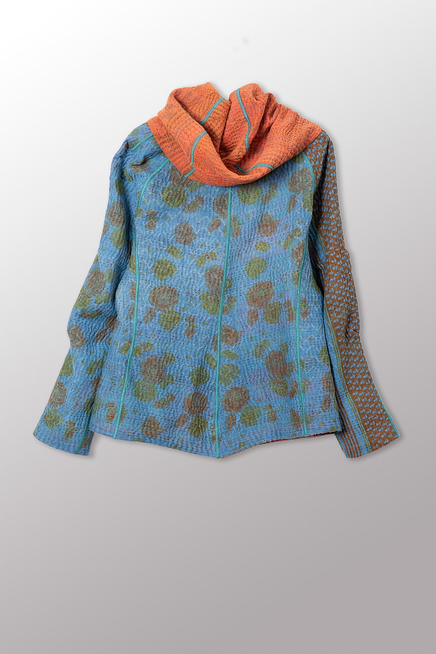 COTTON OVERDYE KANTHA HOODIE JACKET - ov4036-corg001m -