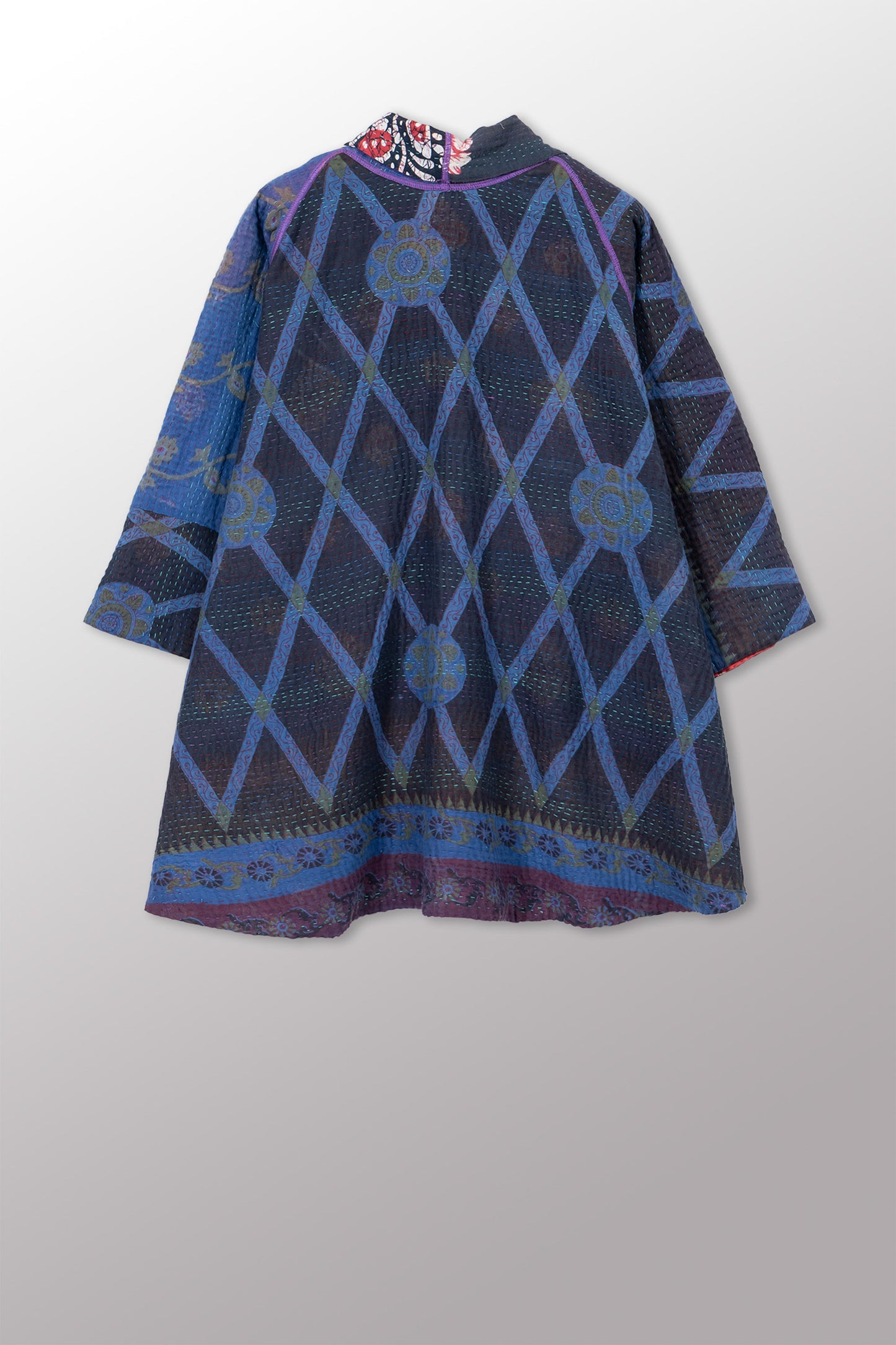 COTTON OVERDYE KANTHA KIMONO JKT - ov4004-cblu002a -