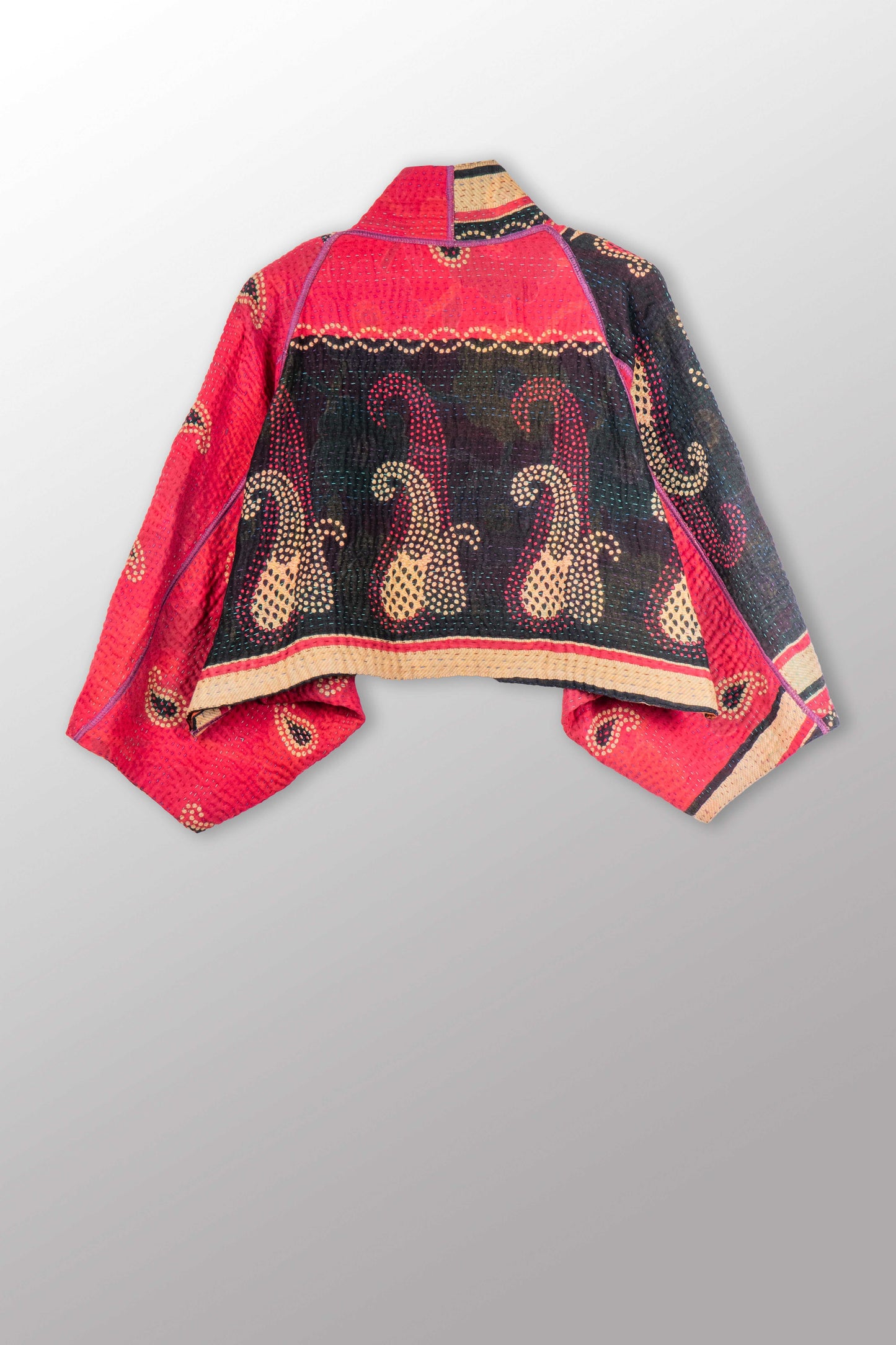 VINTAGE COTTON KANTHA  PUFF SLV. SHRUG - cv4062-0056a -