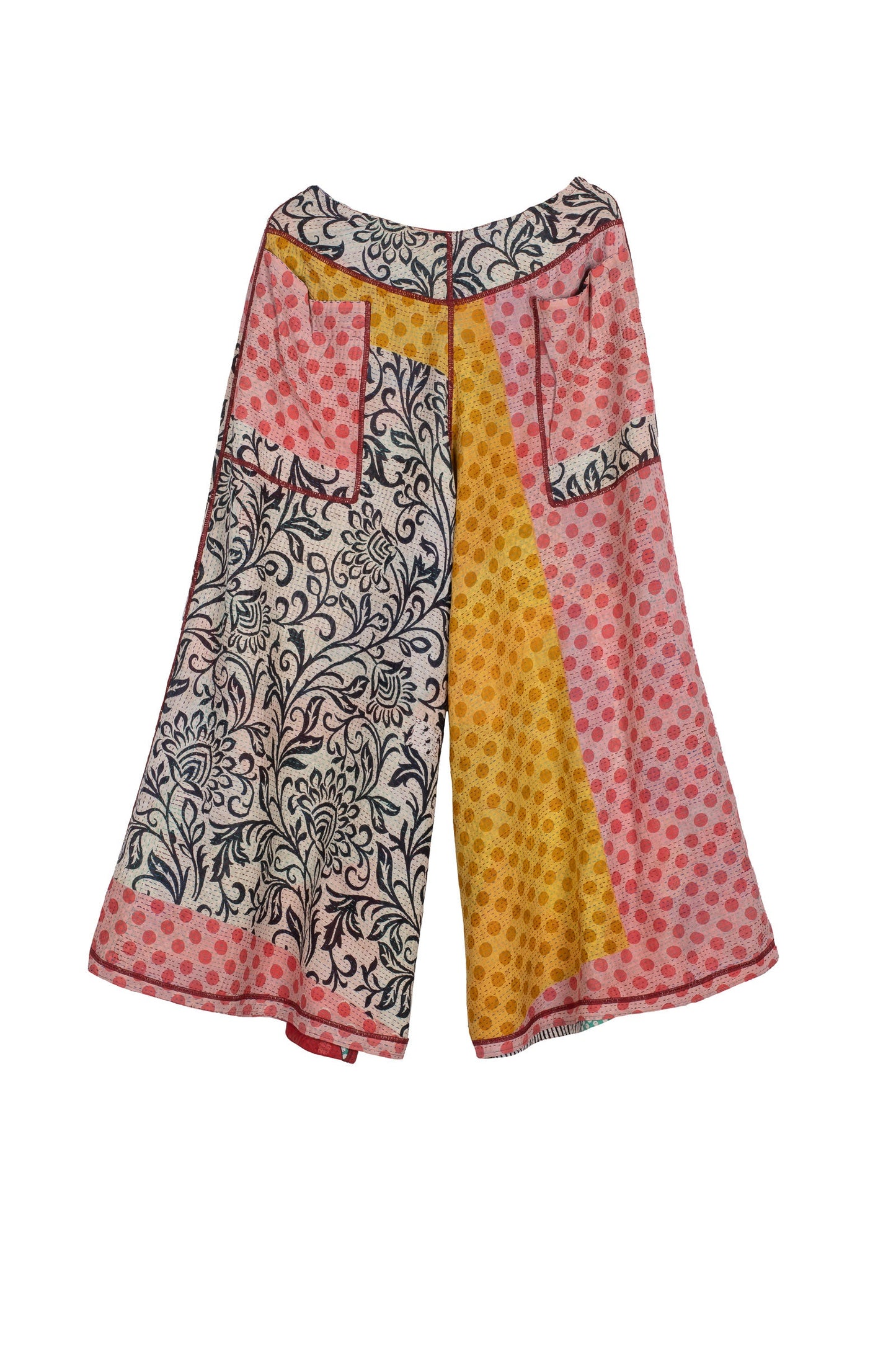 VINTAGE COTTON KANTHA WIDE LEG PANTS - cv2623-0004m -