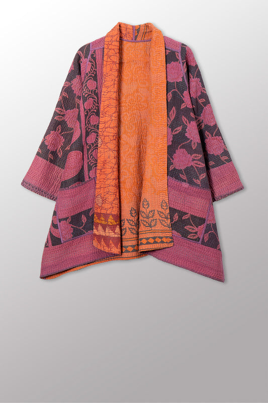 COTTON OVERDYE KANTHA A-LINE JKT - ov4003-cfus039a -