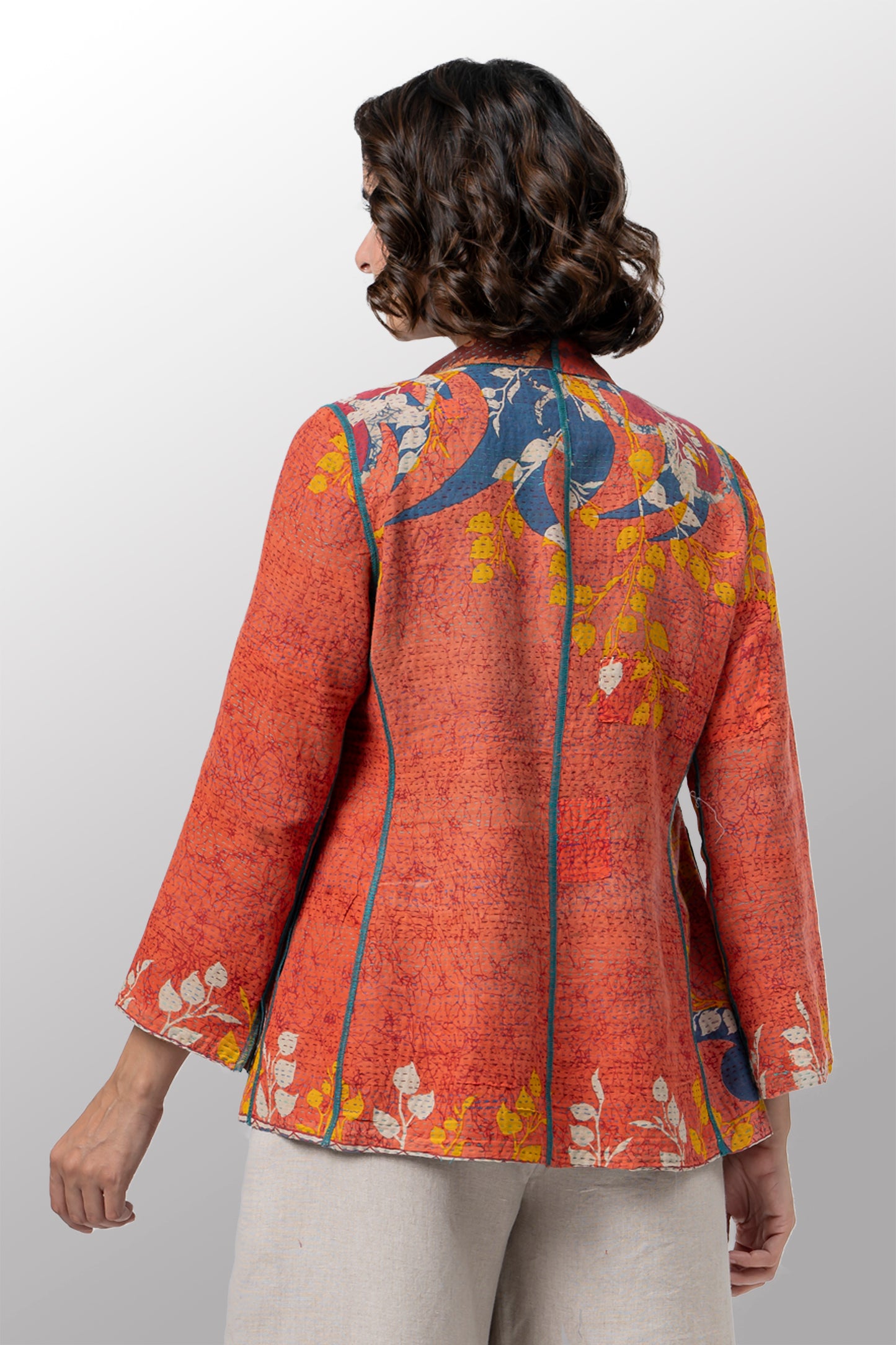 VINTAGE COTTON KANTHA SHORT JKT - cv2007-0086s -