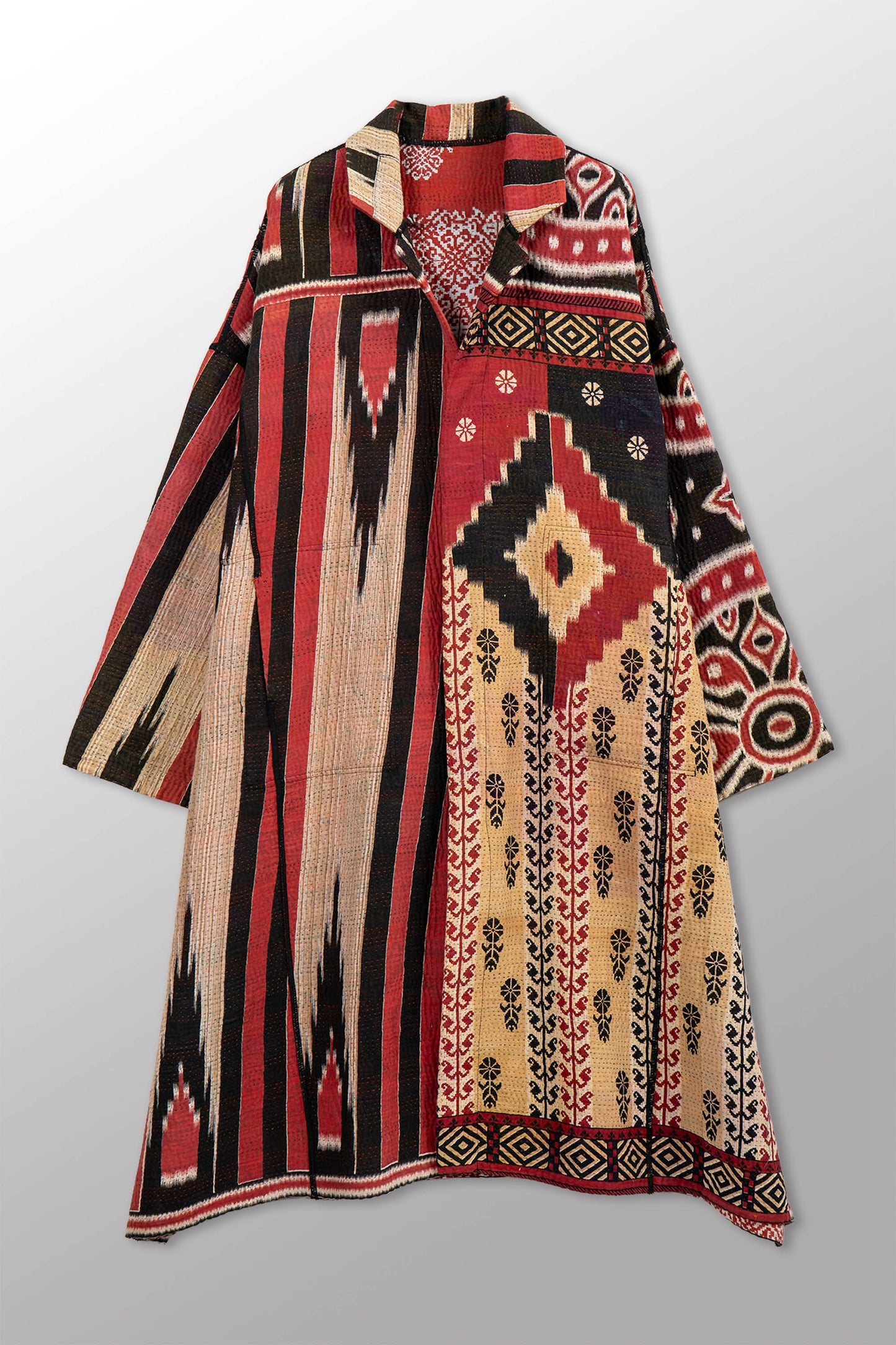 VINTAGE COTTON KANTHA NEW OVERSIZED COAT - cv4342-0021a -