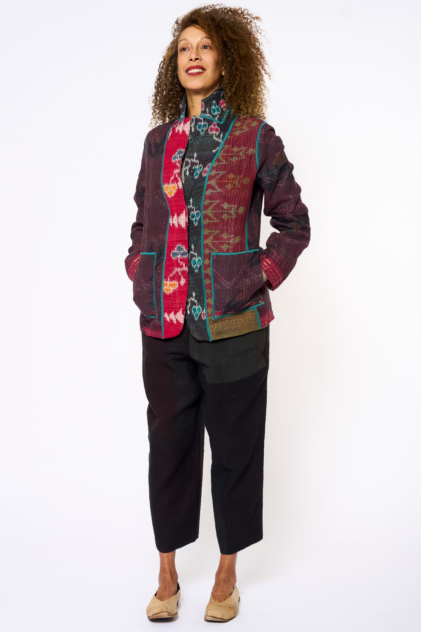 VINTAGE COTTON KANTHA BASIC JKT - cv4052-0026m -