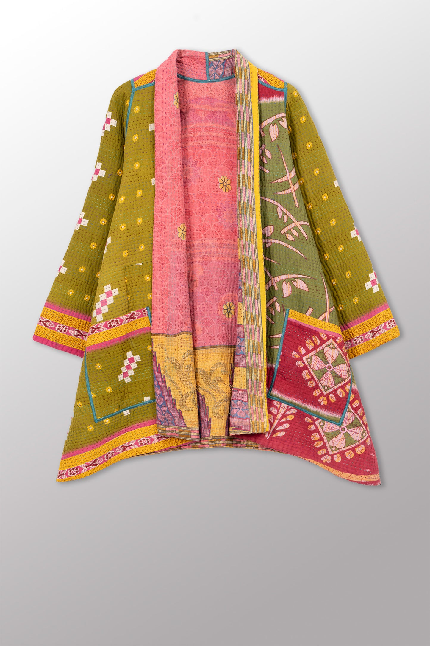 VINTAGE COTTON KANTHA A-LINE JKT - cv4003-0471a -
