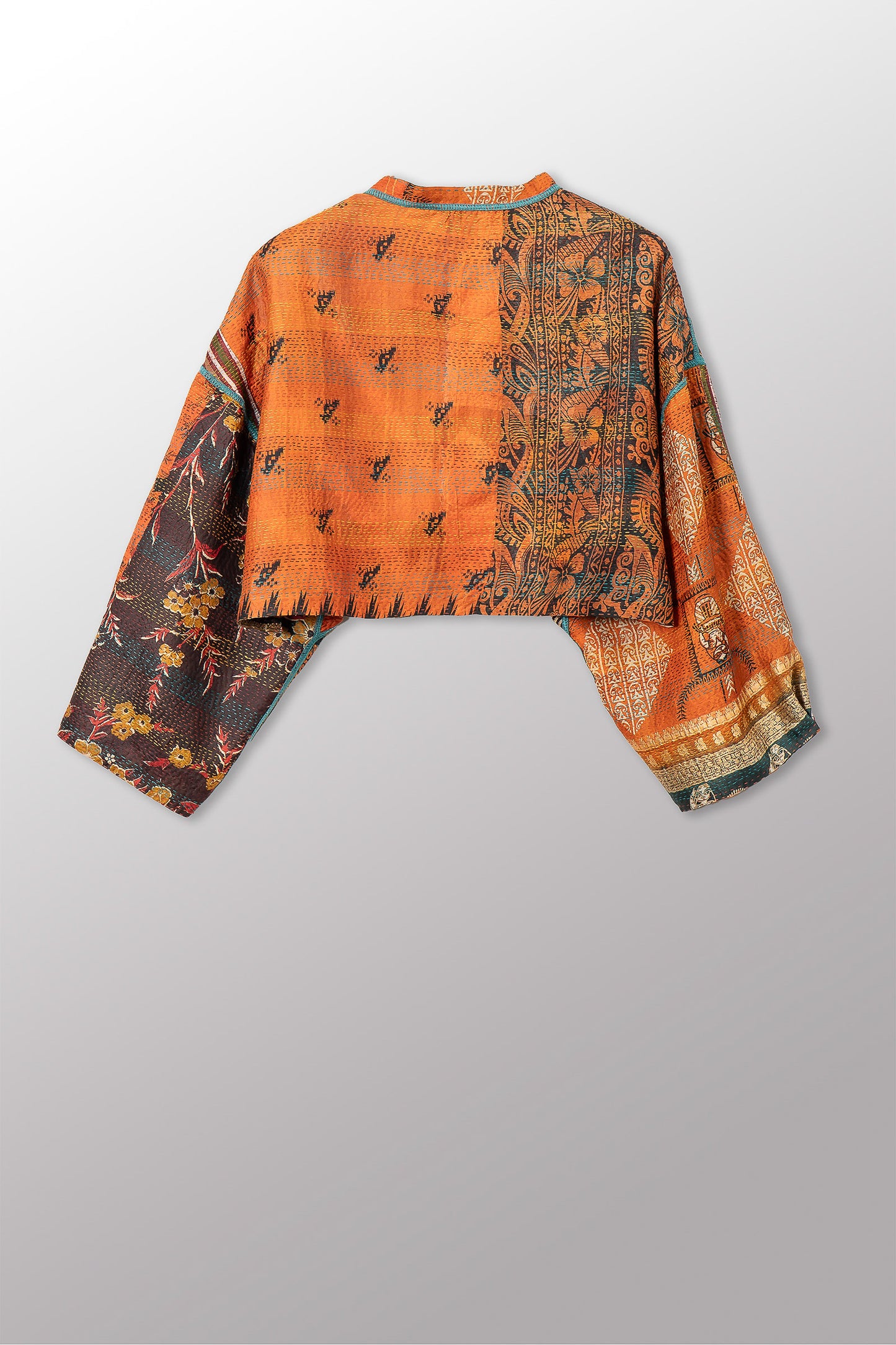 VINTAGE SILK KANTHA SLEEVE JACKET - sv2090-0001m -