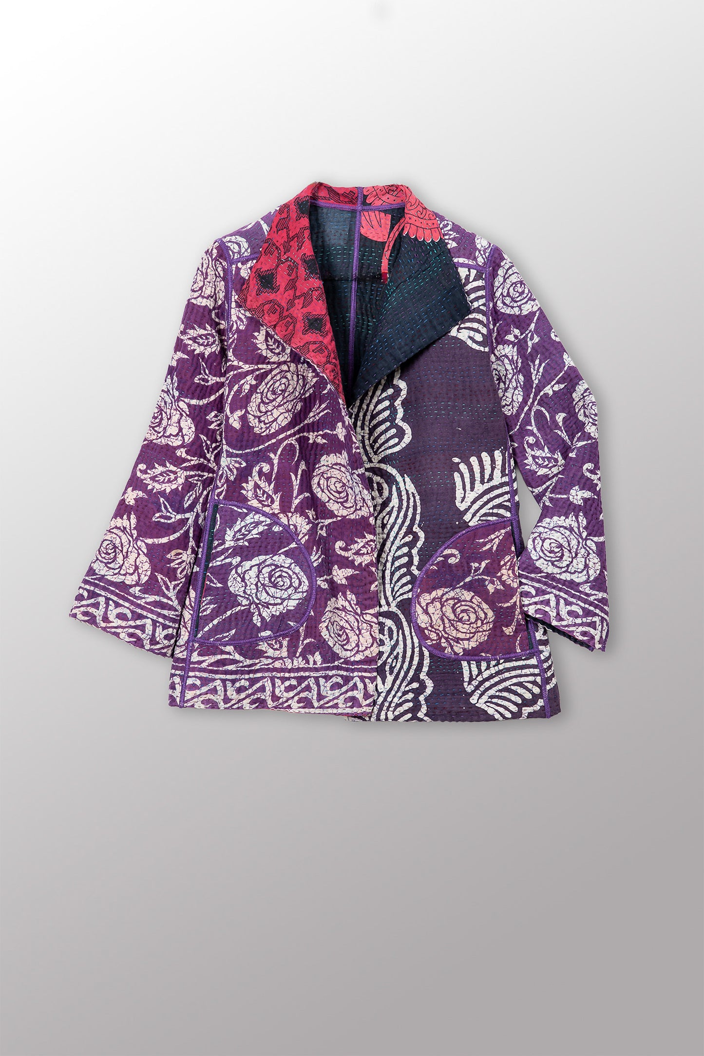 VINTAGE COTTON KANTHA SHORT JKT - cv4007-0347s -