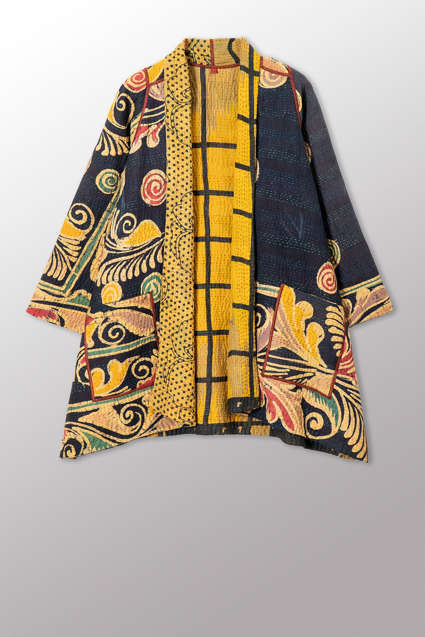 VINTAGE COTTON KANTHA A-LINE JKT - cv4003-0455a -