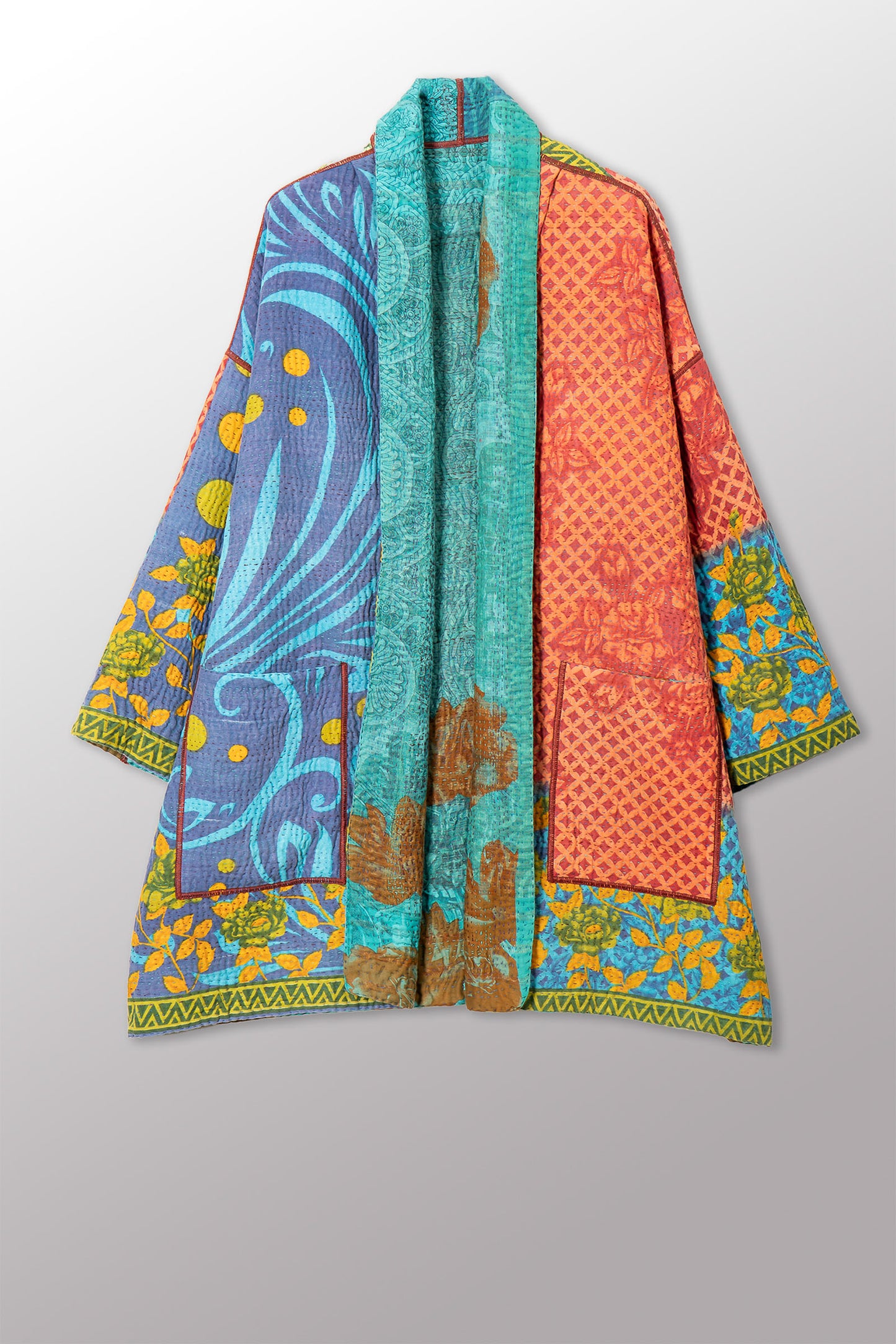 VINTAGE COTTON KANTHA HAORI JKT - cv4068-0023a -